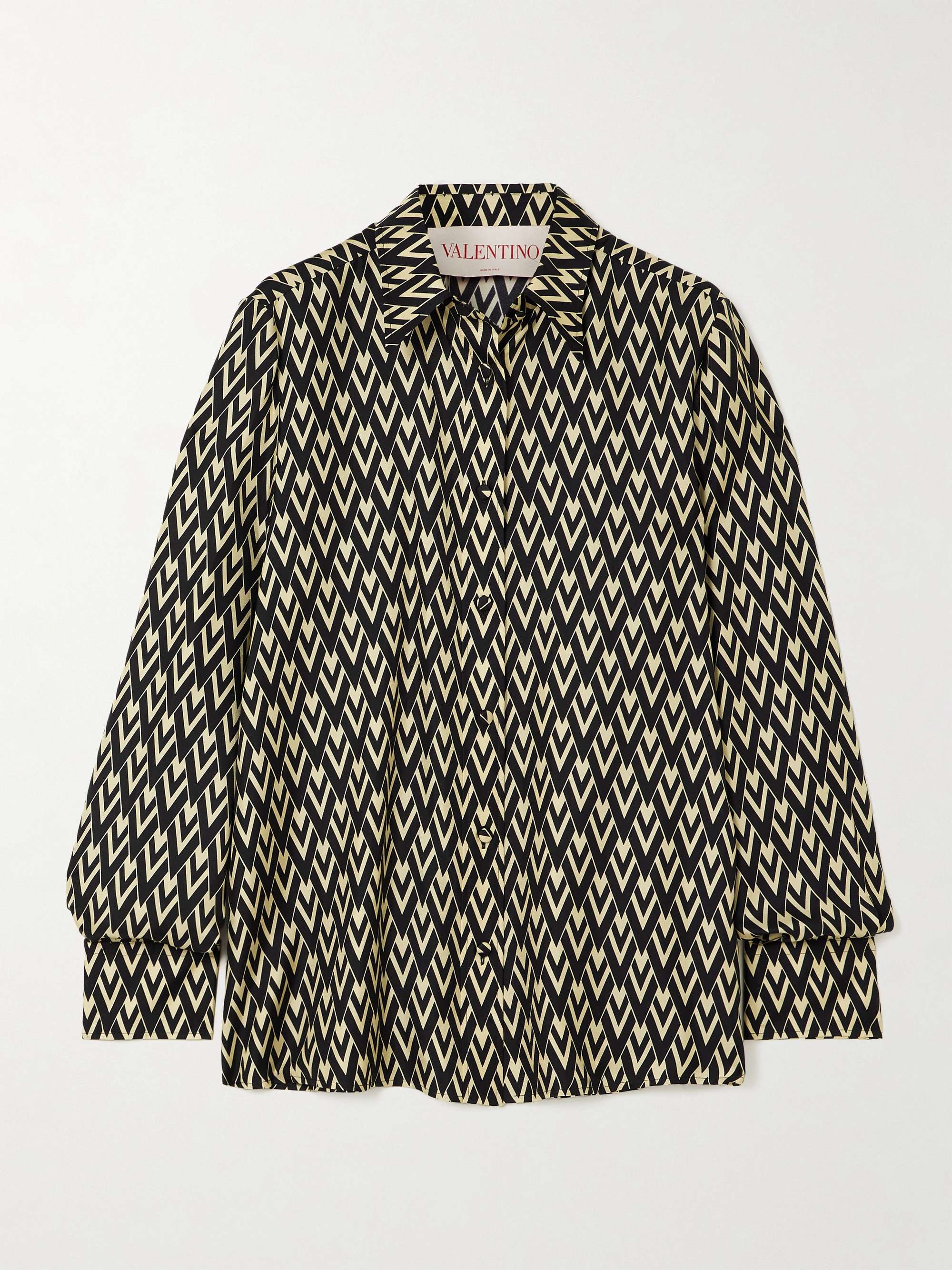 Printed silk-twill shirt view
