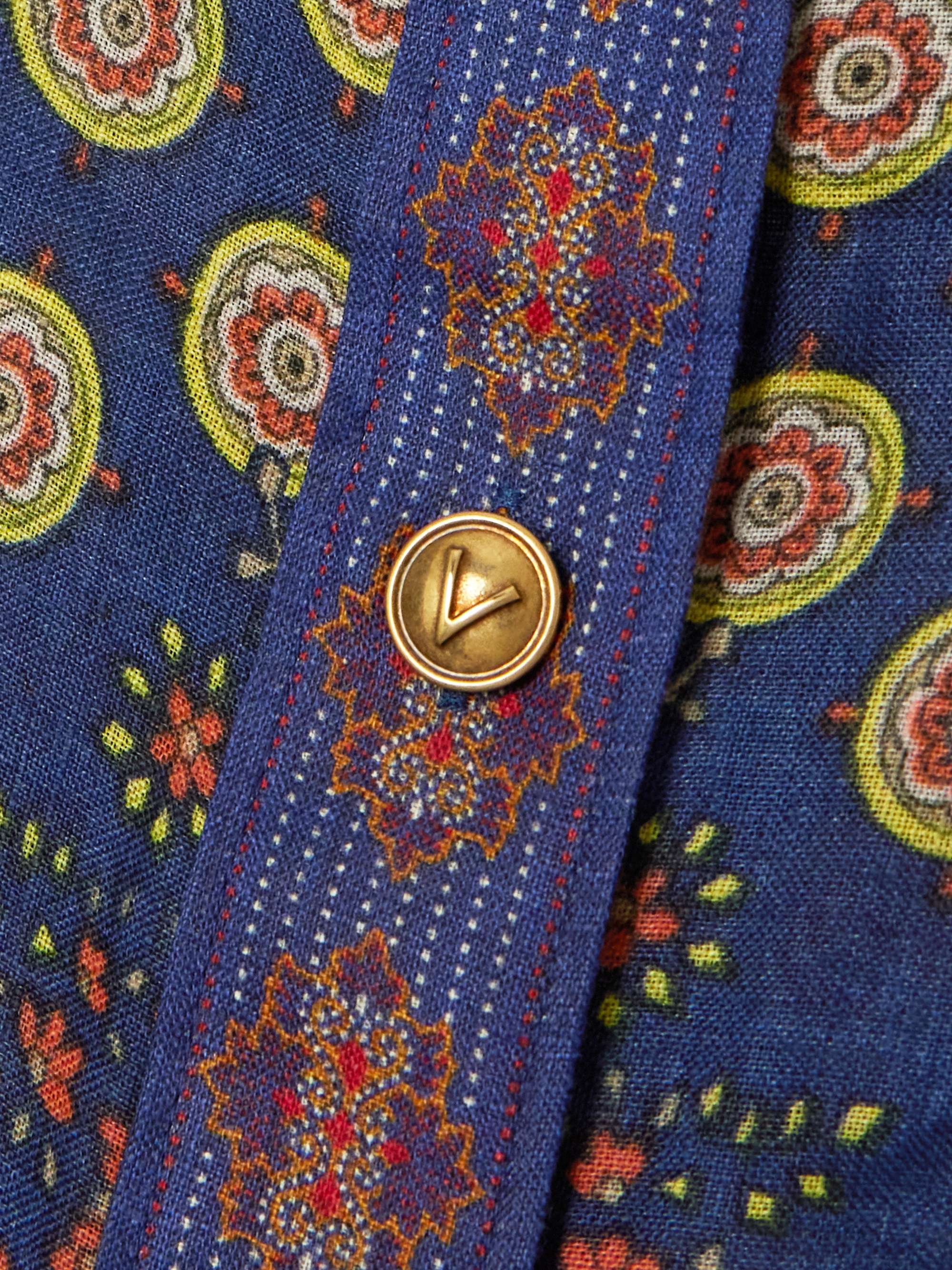 Paisley-print linen shirt view