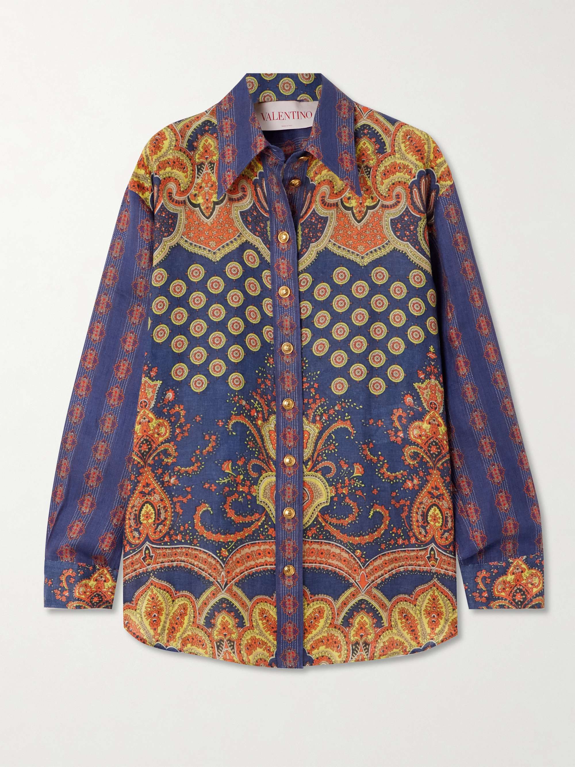 Paisley-print linen shirt view
