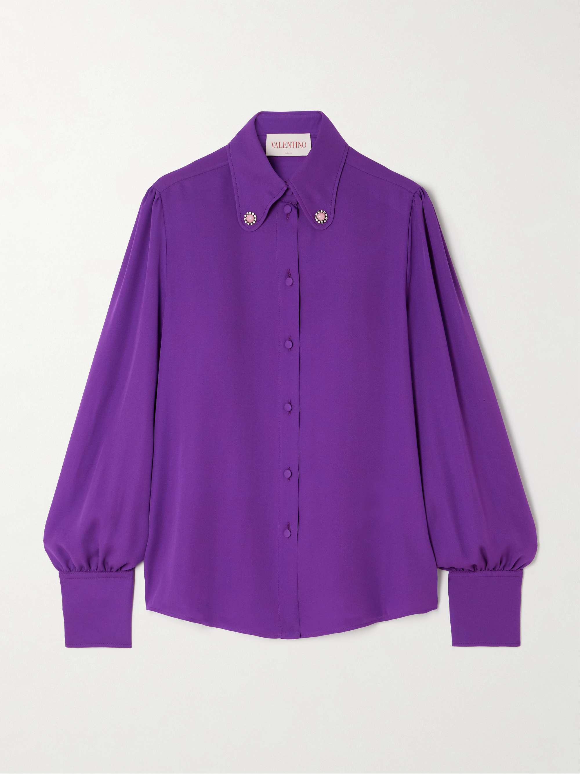 Embellished silk-georgette shirt view