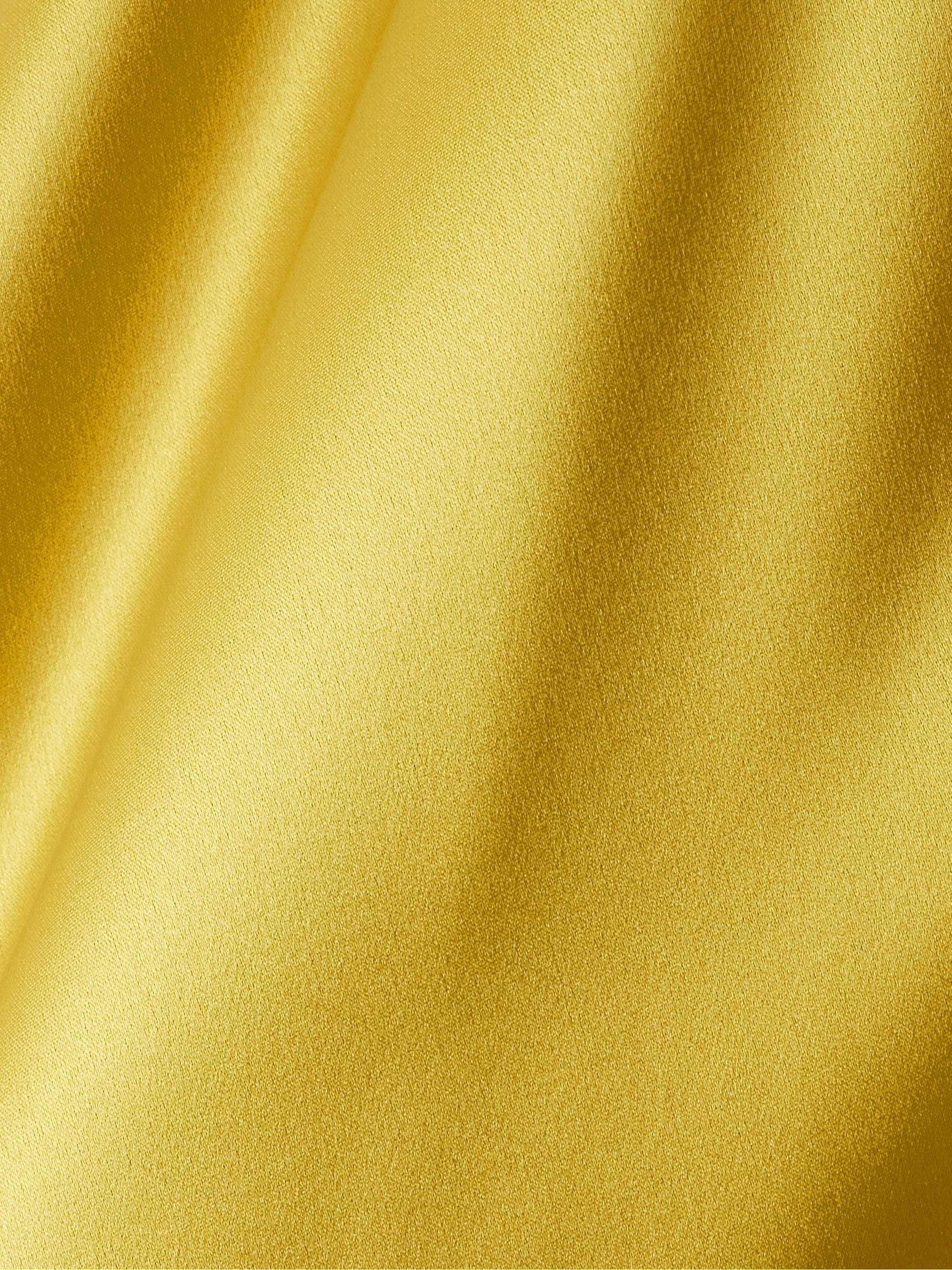 Belted fringed draped duchesse silk-satin dress view