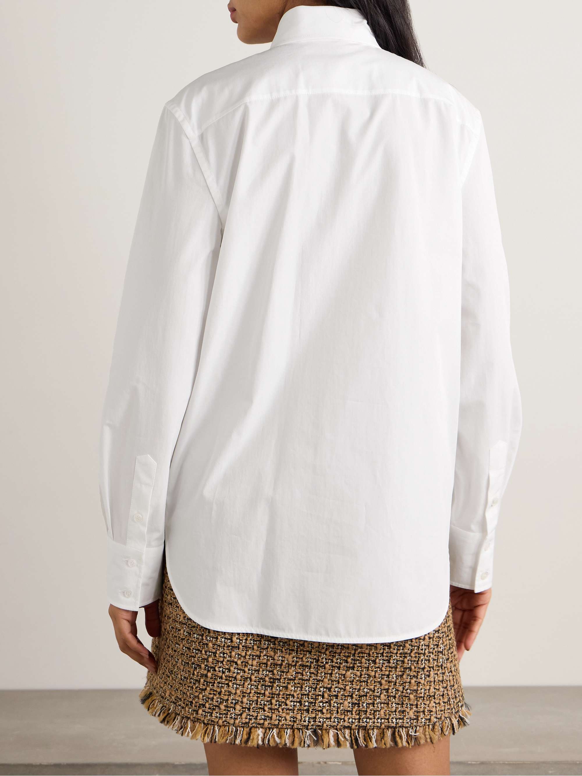 Embellished cotton-poplin shirt view