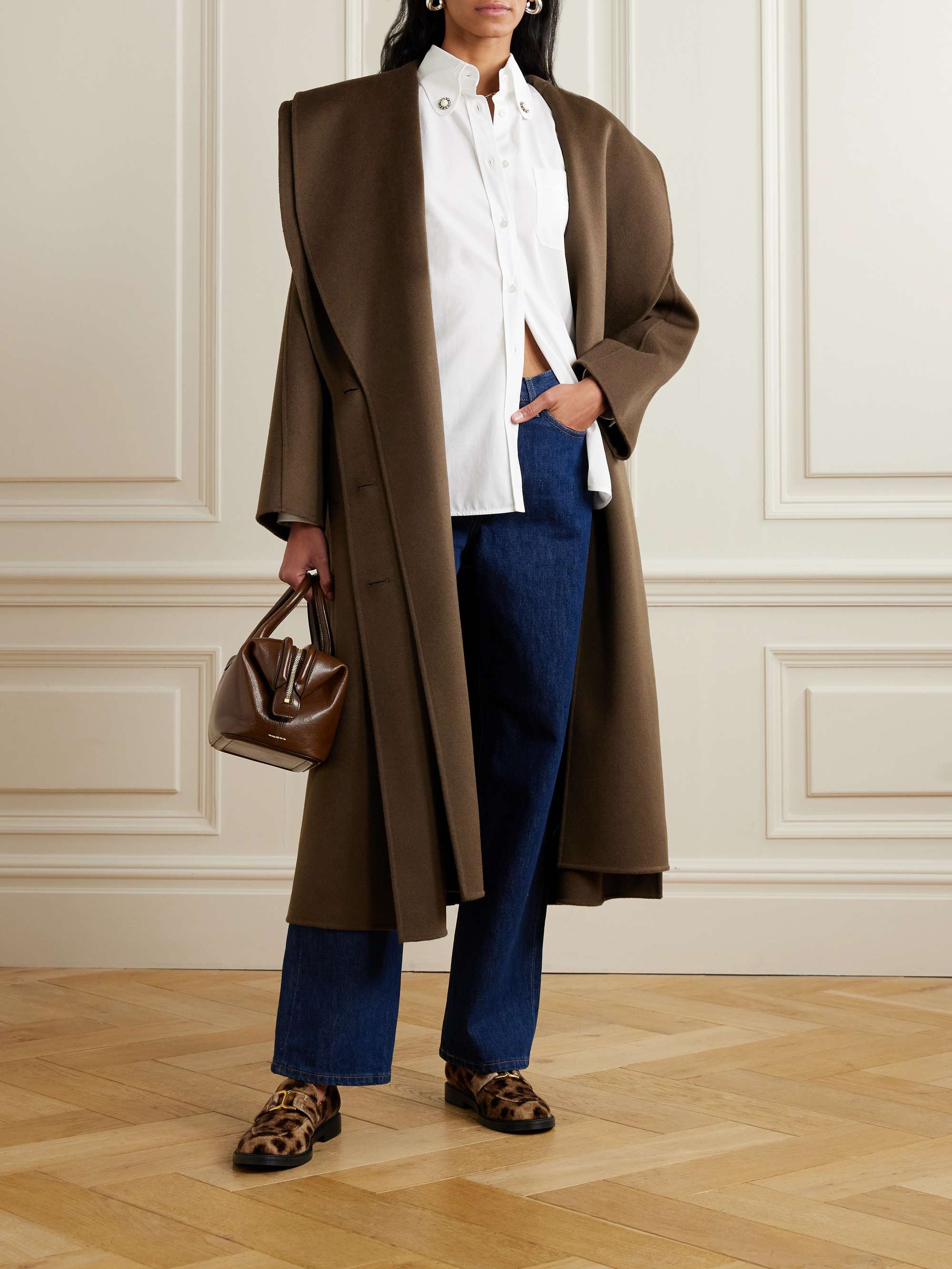 Embellished cotton-poplin shirt view