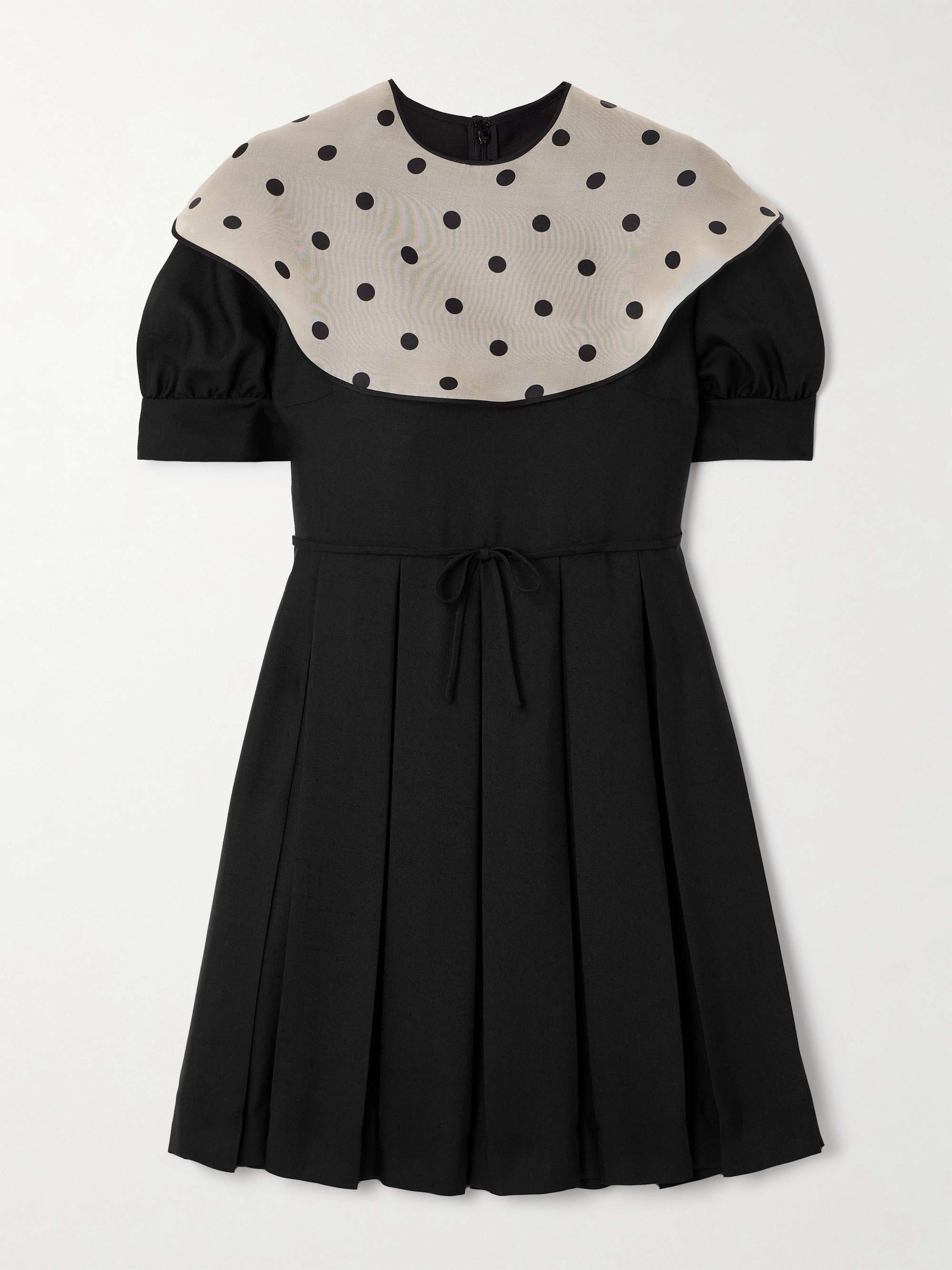 Polka-dot silk-shantung mini dress view