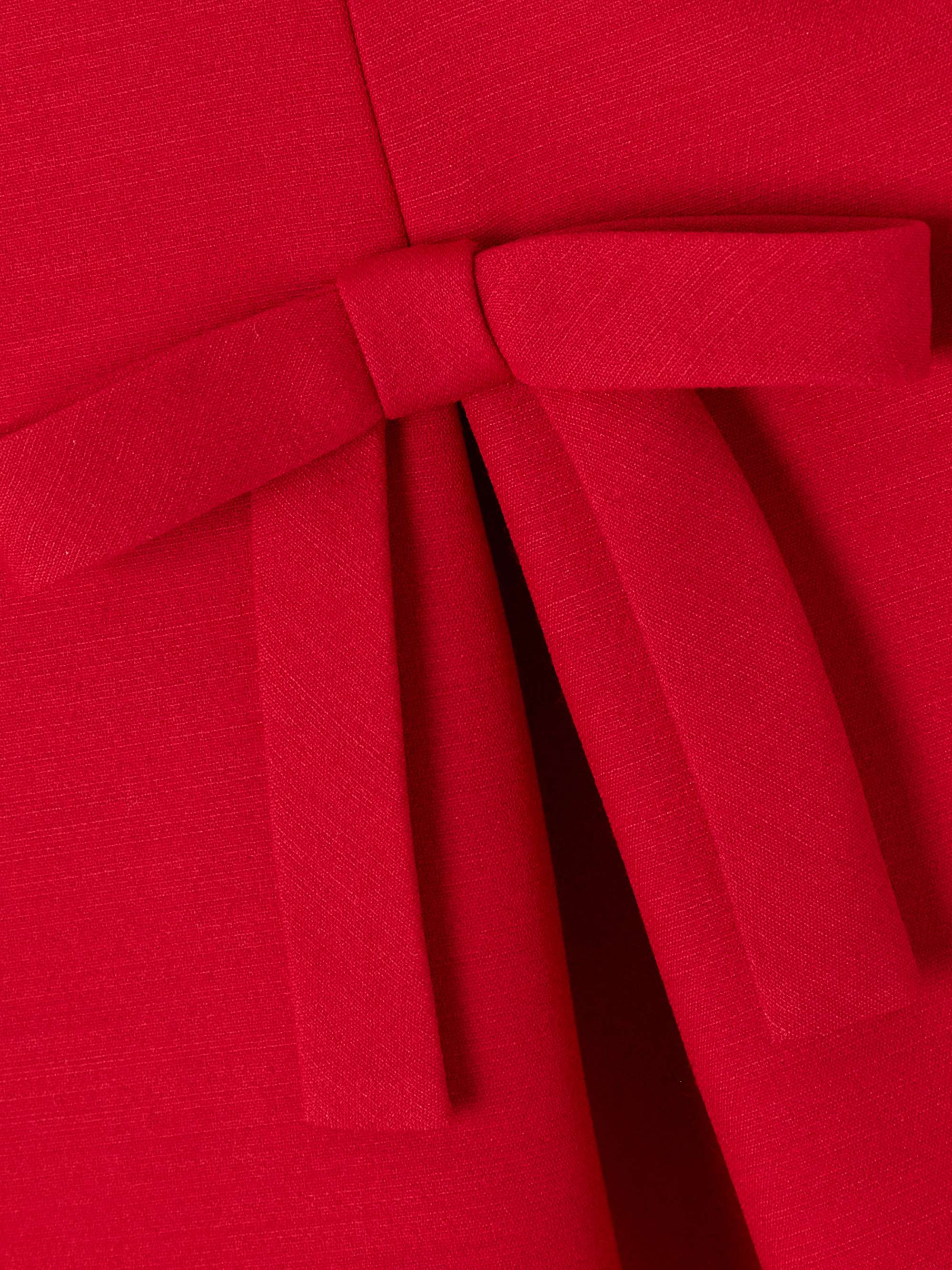 Bow-detailed pleated wool and silk-blend mini skirt view