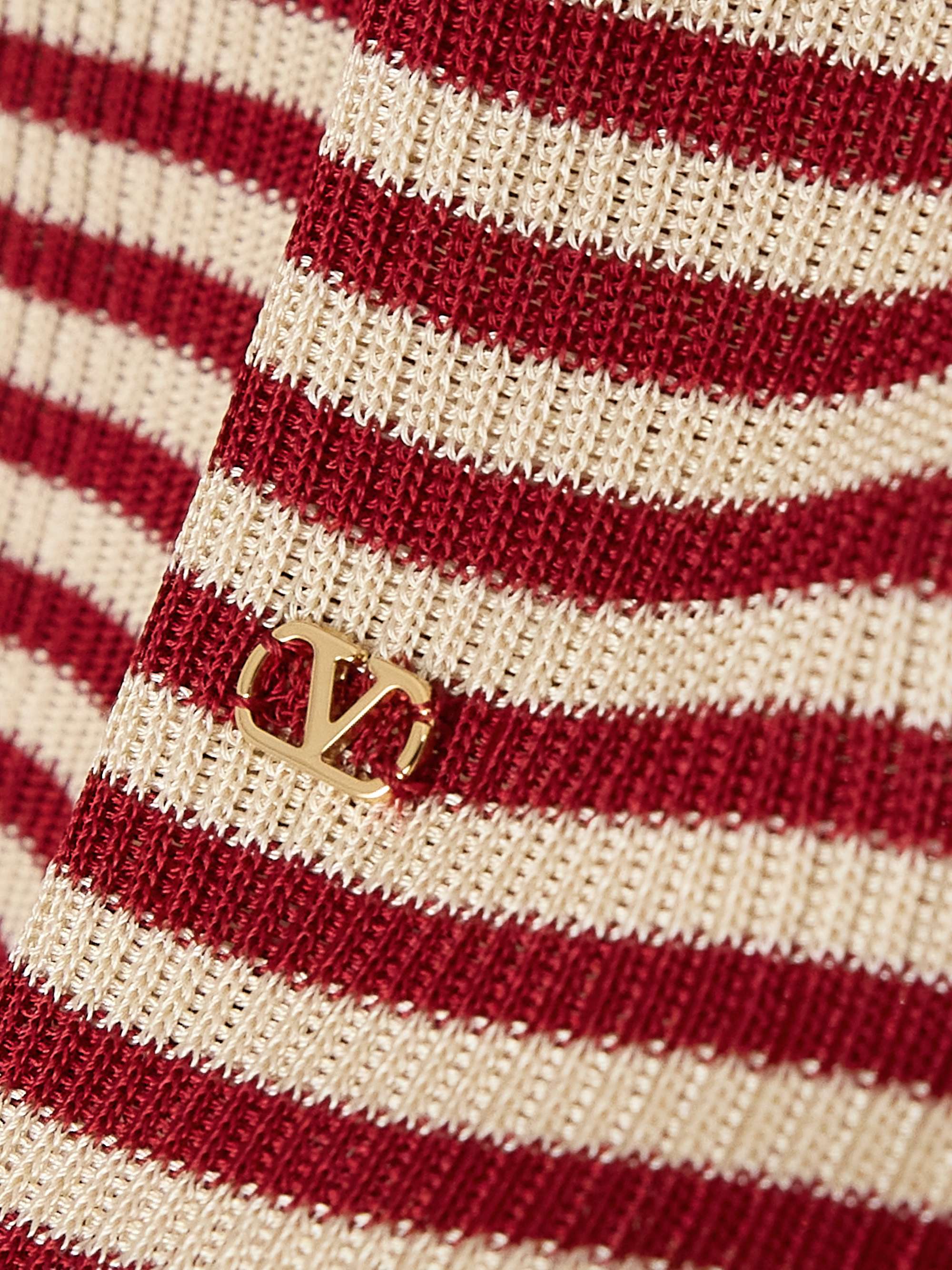 Ribbed striped silk sweater view