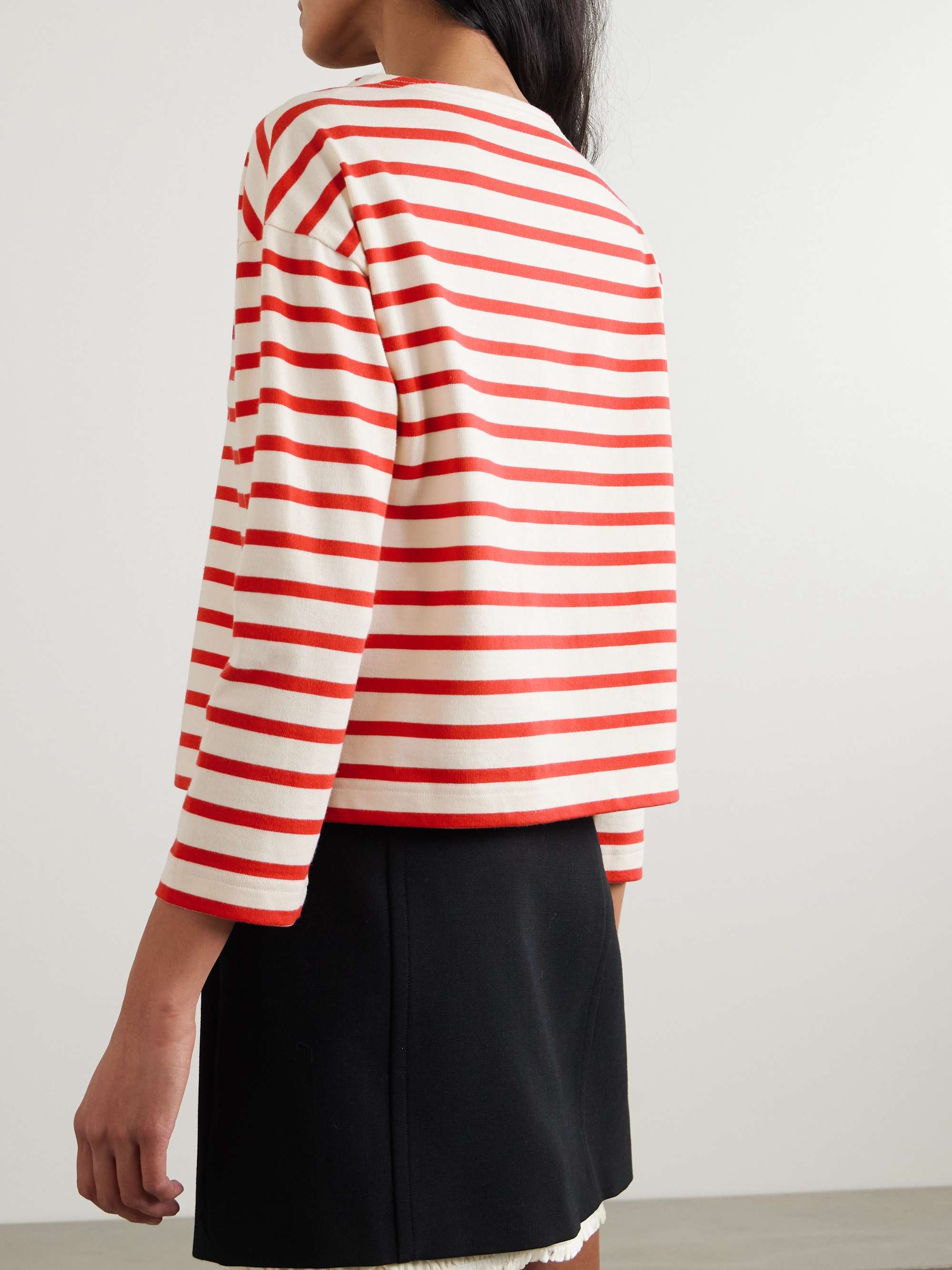 Striped printed cotton-jersey T-shirt view
