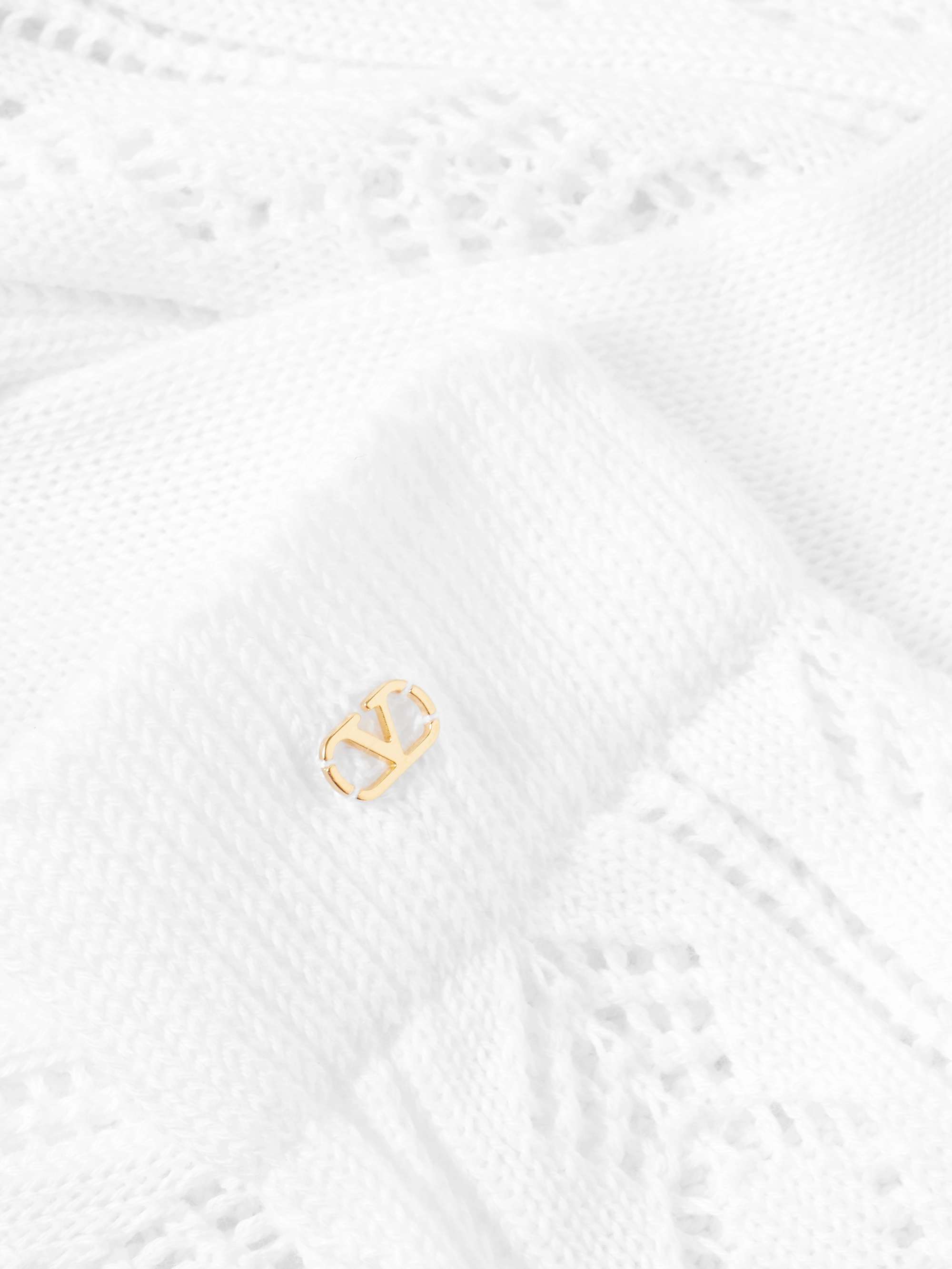 Embellished pointelle-knit cotton socks view