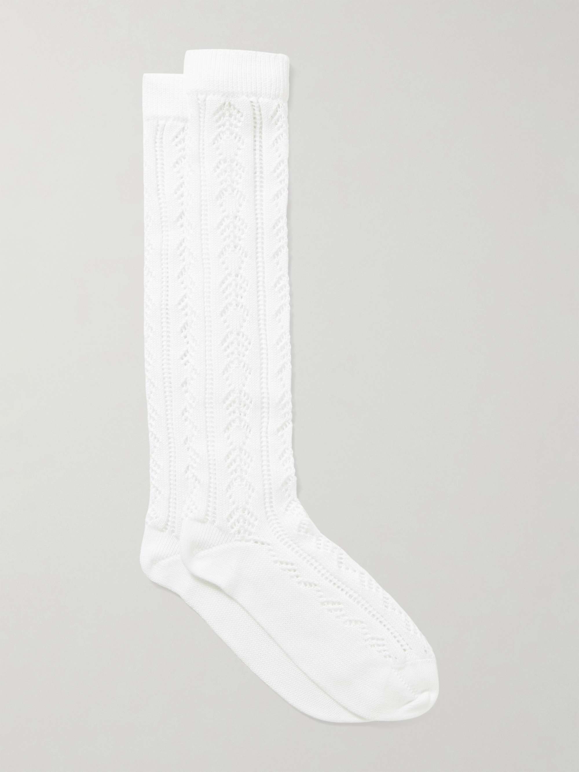 Embellished pointelle-knit cotton socks view
