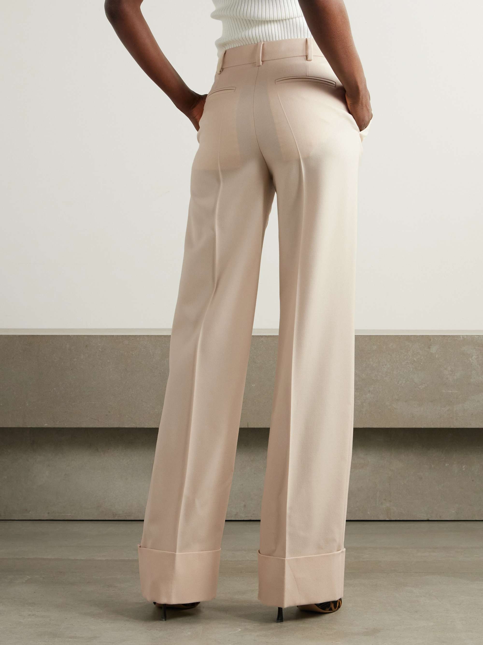 Wool-twill wide-leg pants view