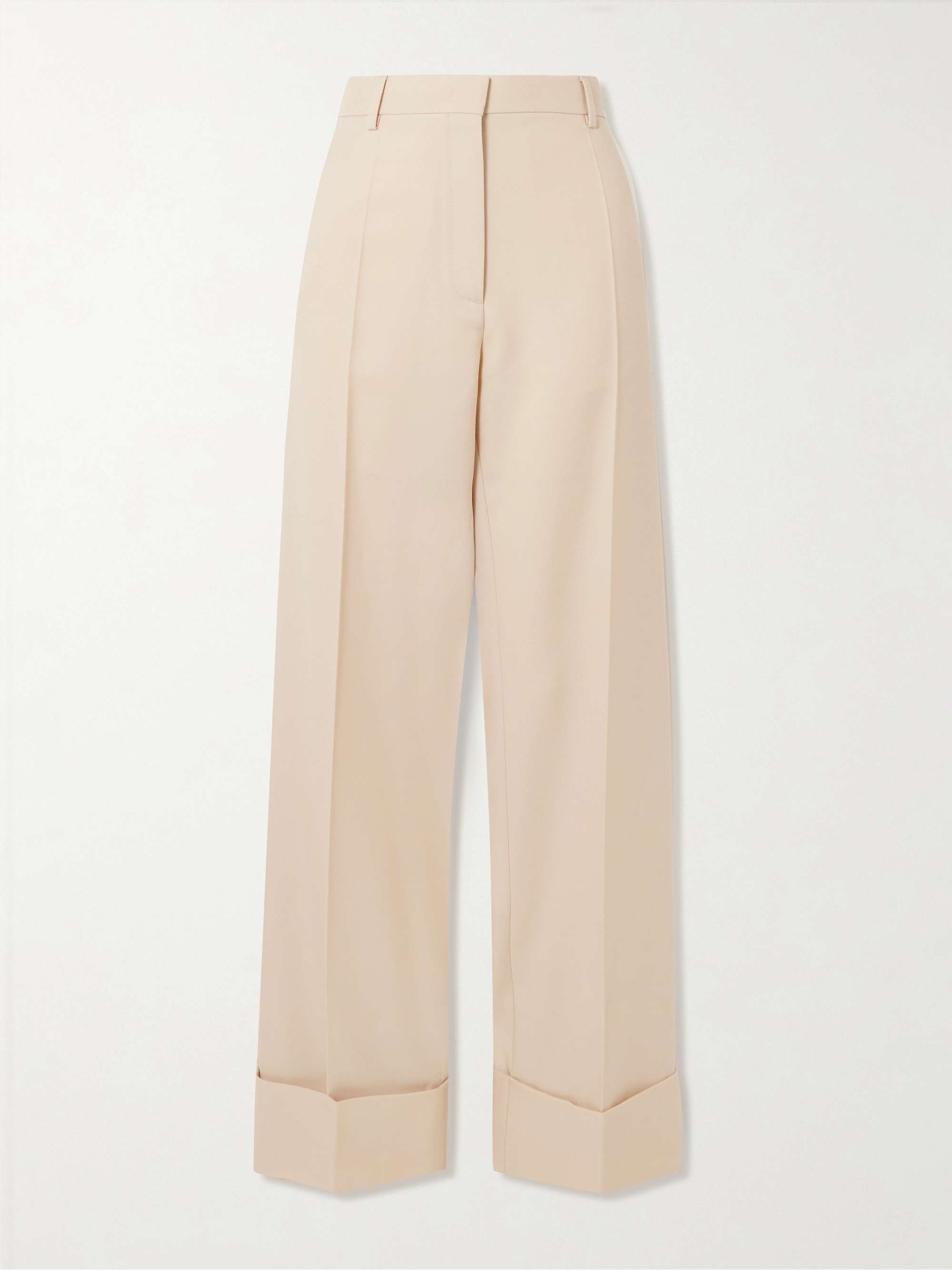 Wool-twill wide-leg pants view