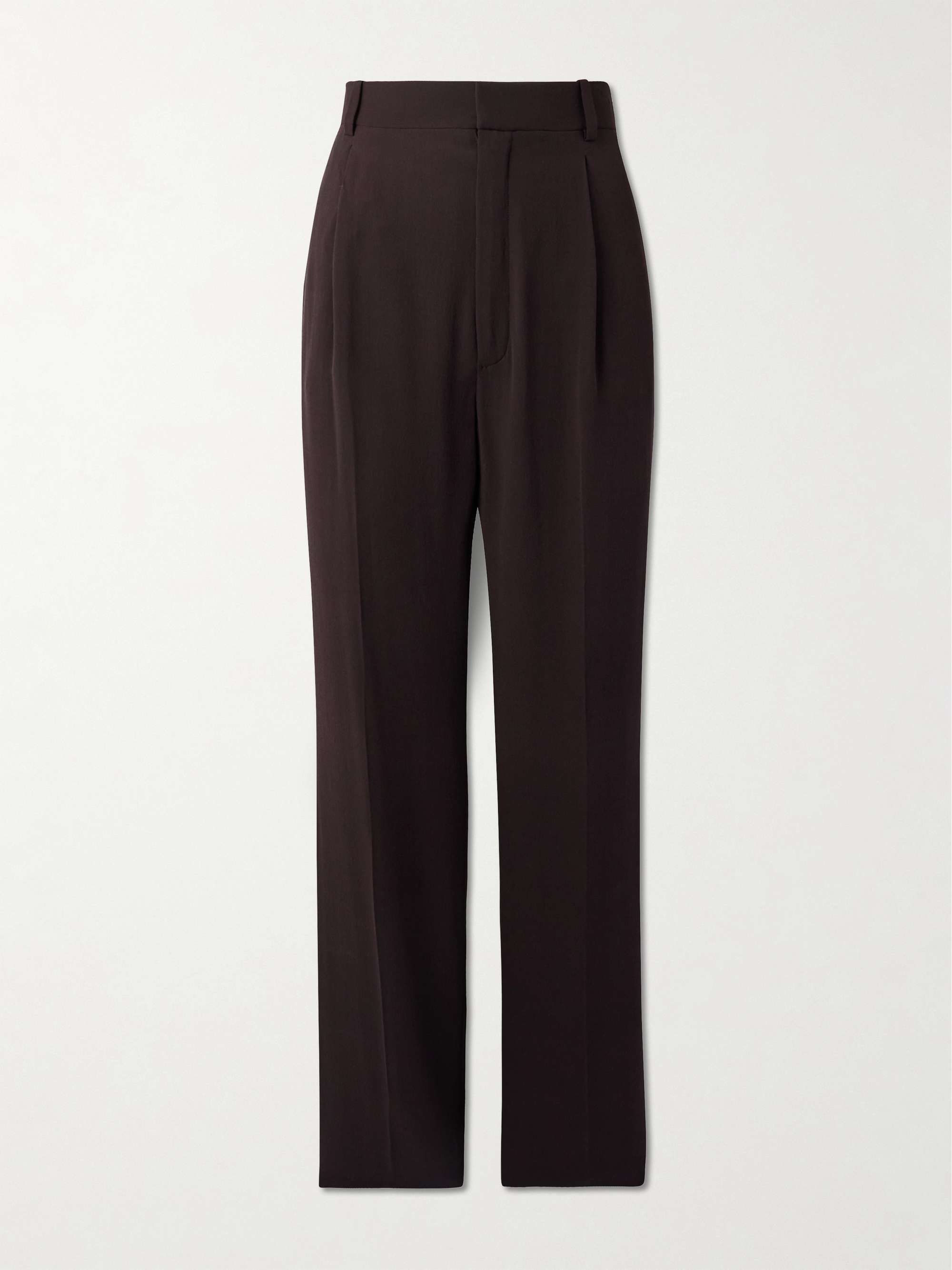 Silk-georgette straight-leg pants view