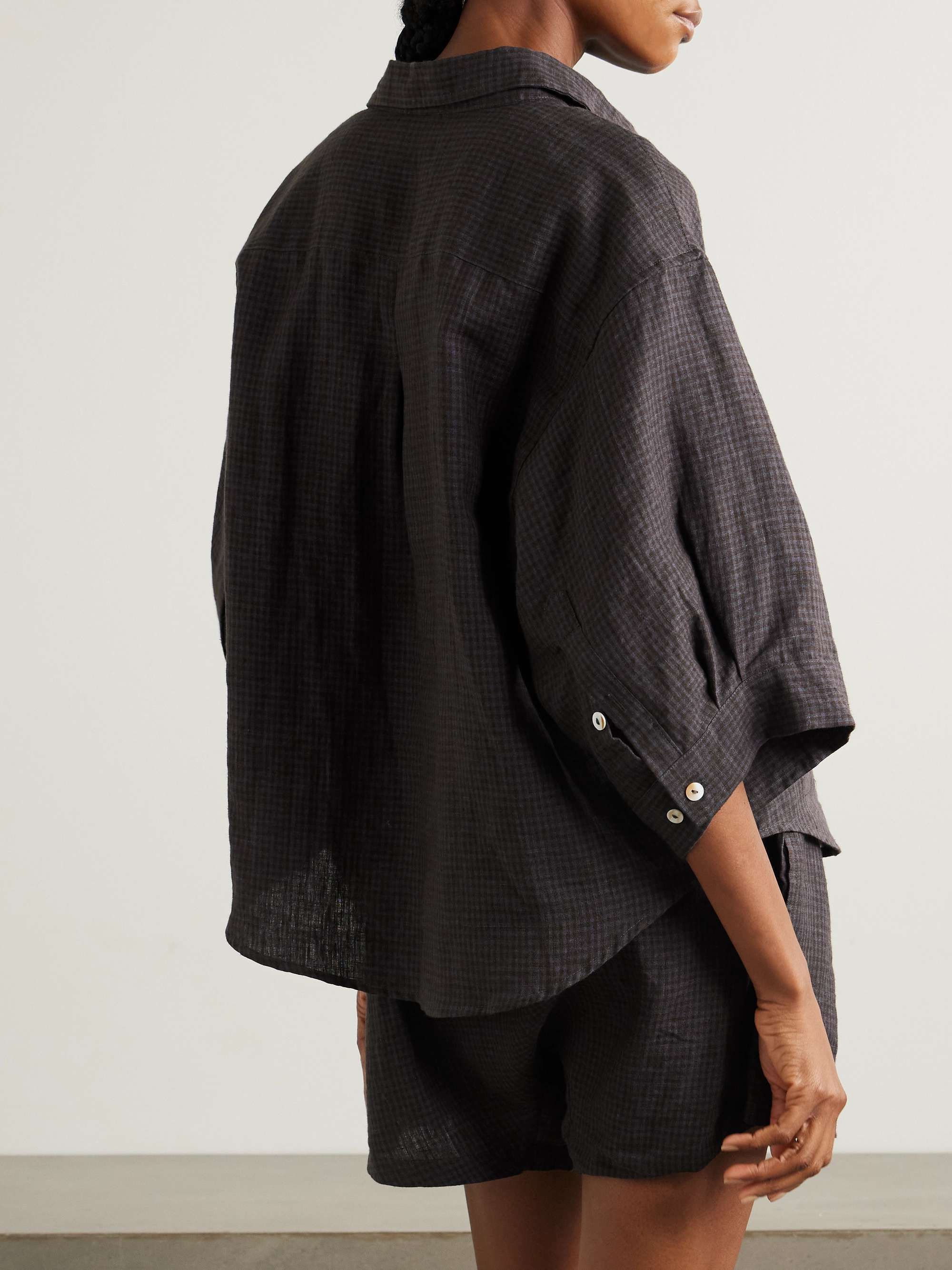 03 checked linen pajama set view