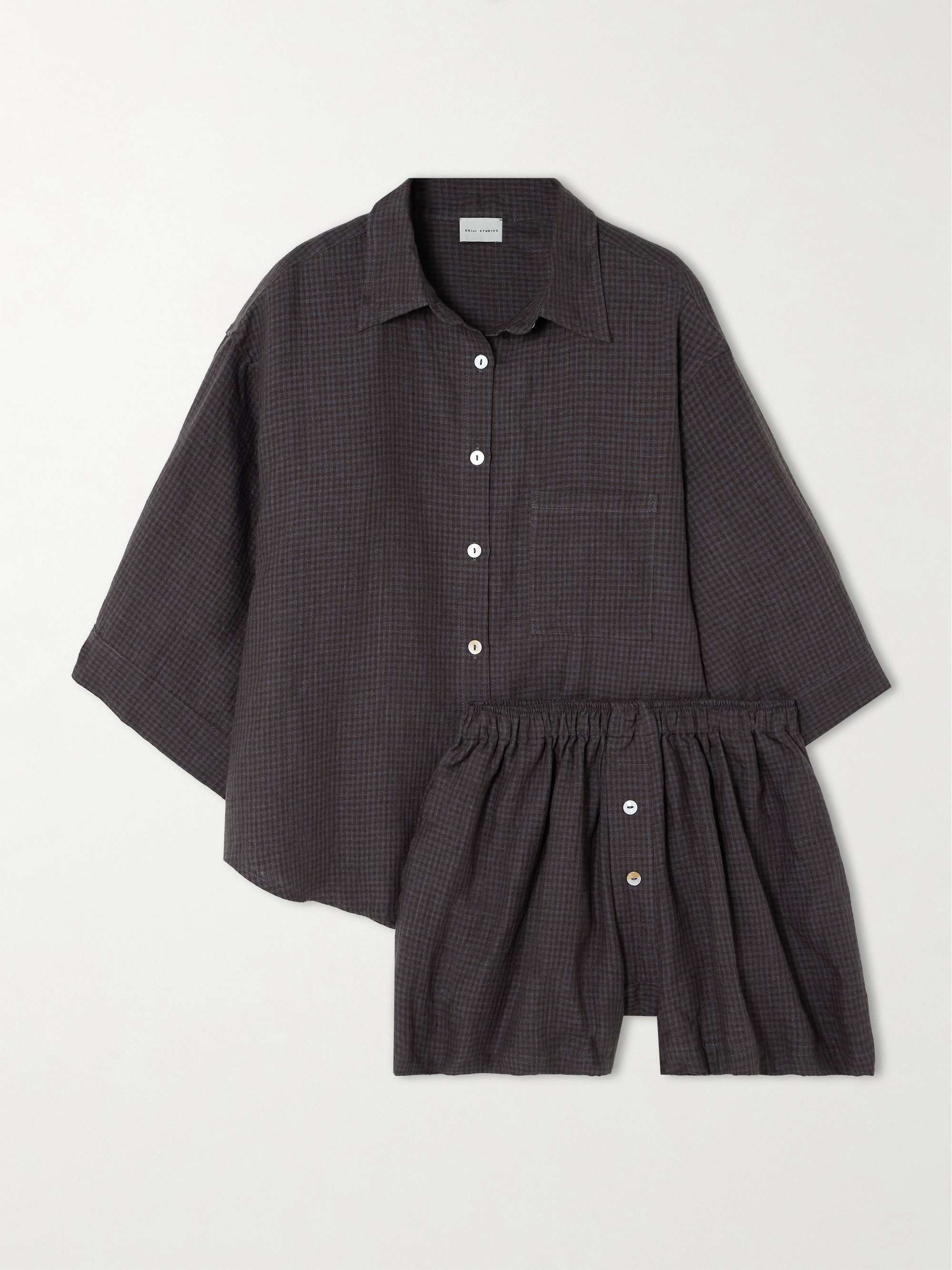 03 checked linen pajama set view