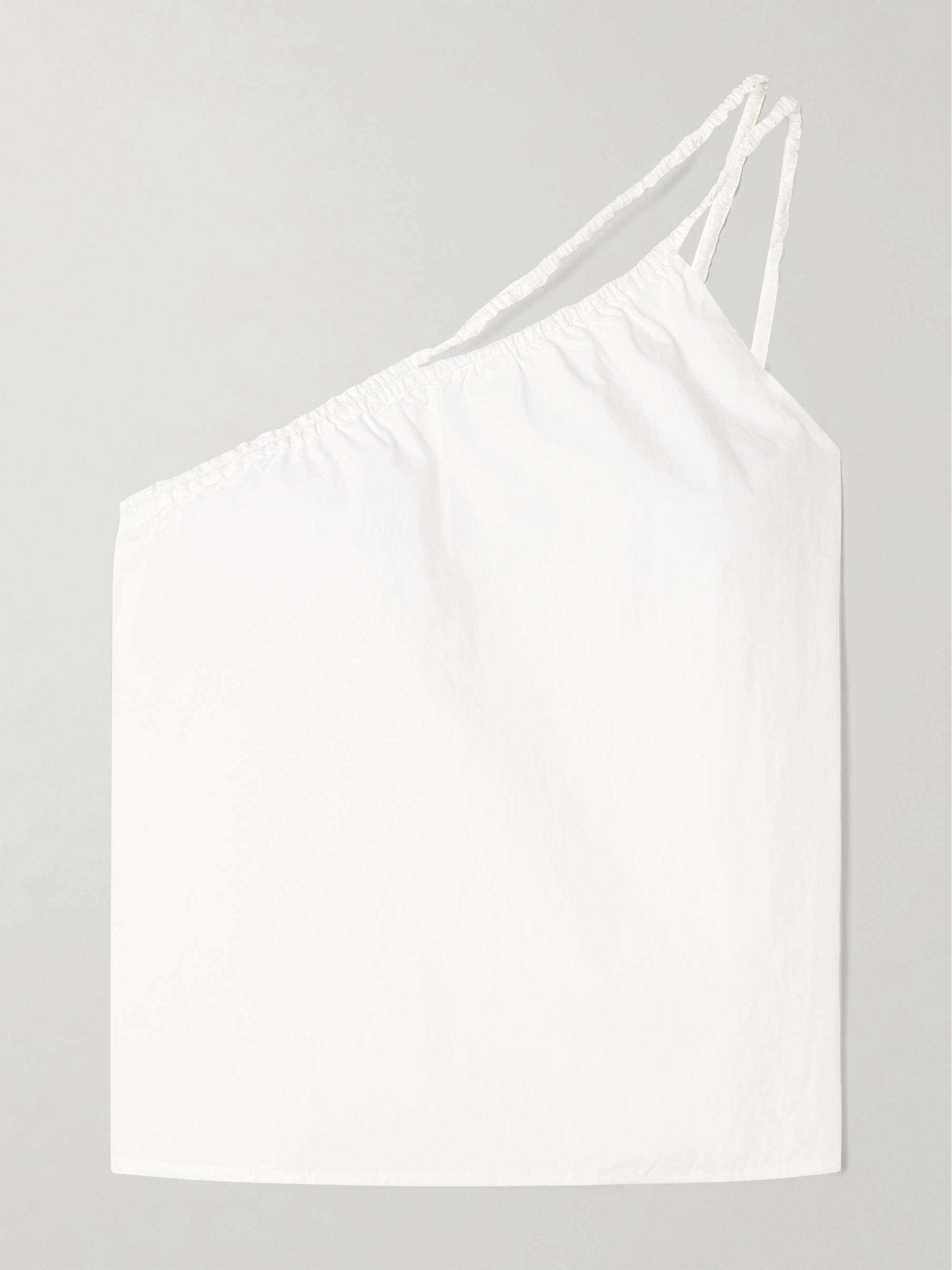 One-shoulder organic cotton-poplin top view