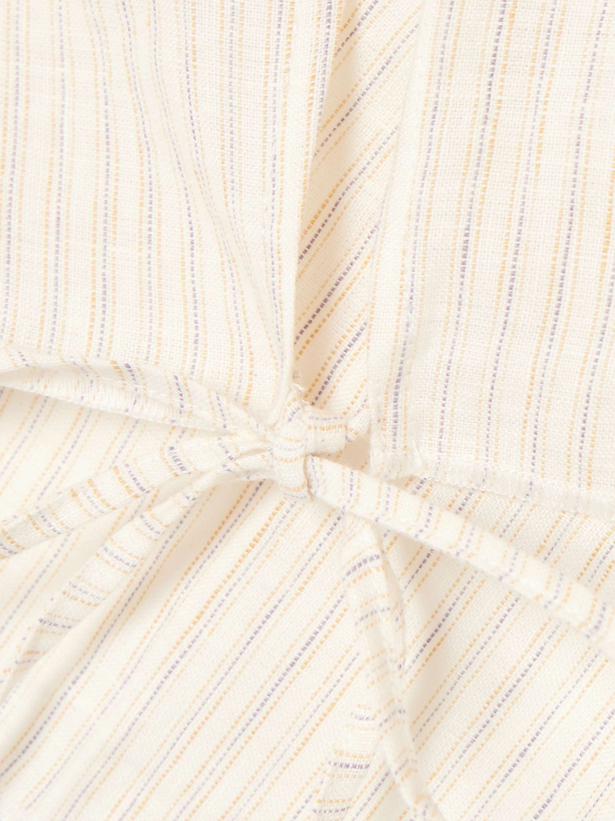 Babylock tie-detailed striped linen pajama set view