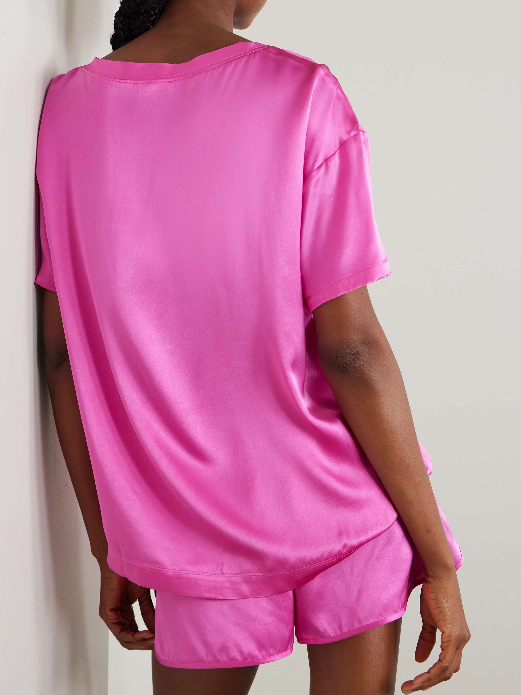 Cheer silk-satin pajama top view