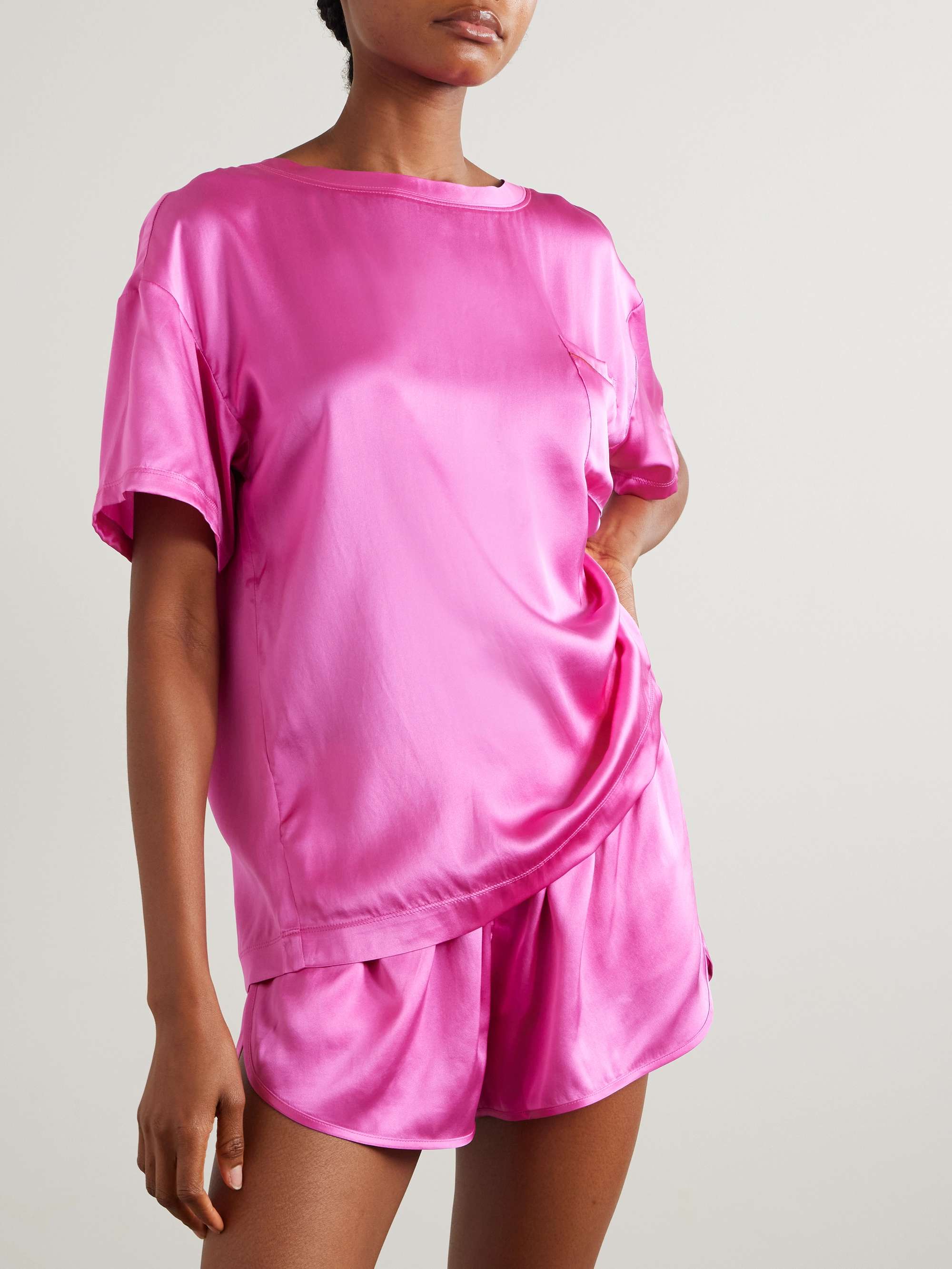 Cheer silk-satin pajama top view