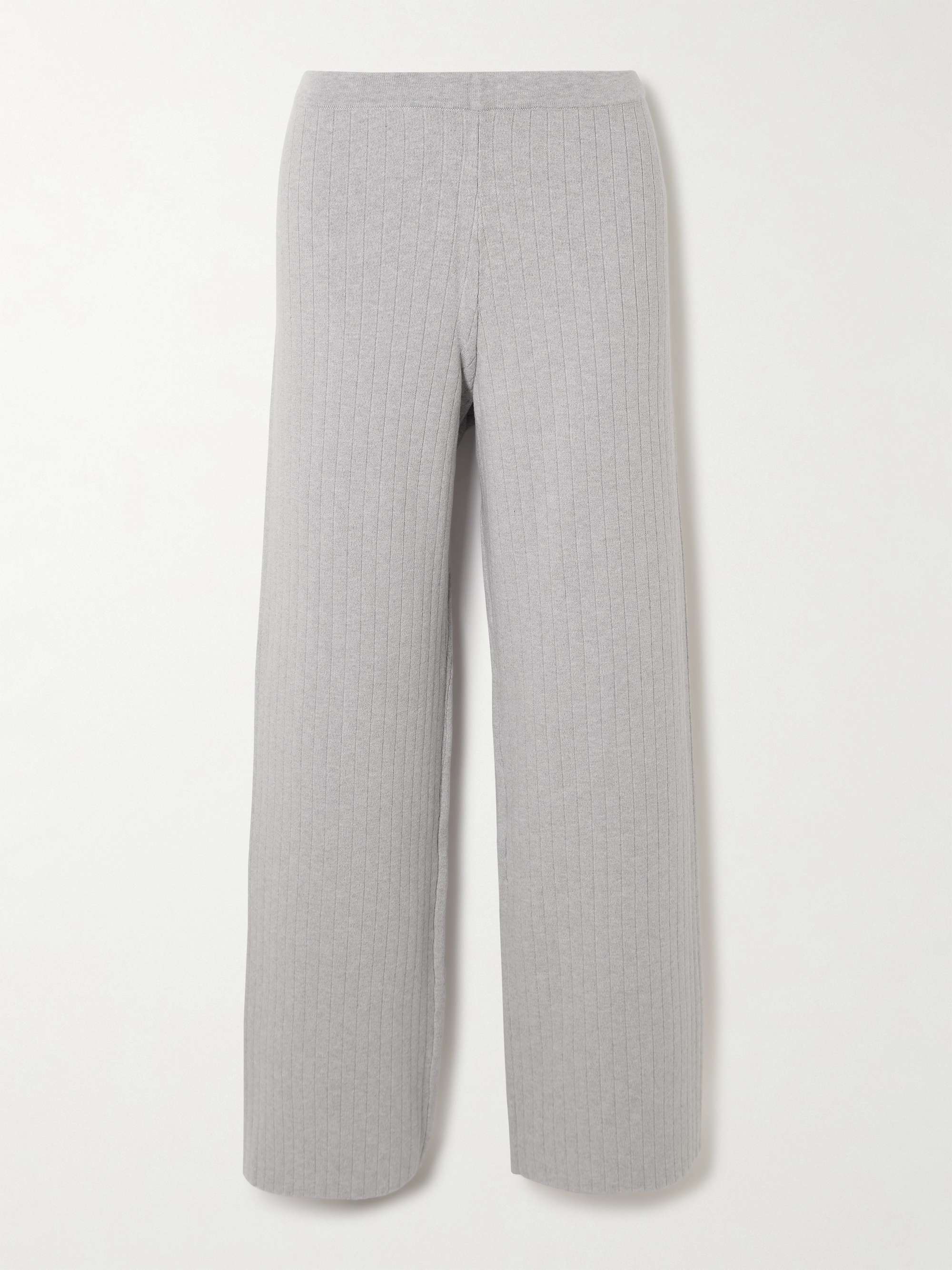 Milan ribbed organic cotton and cashmere-blend pants view