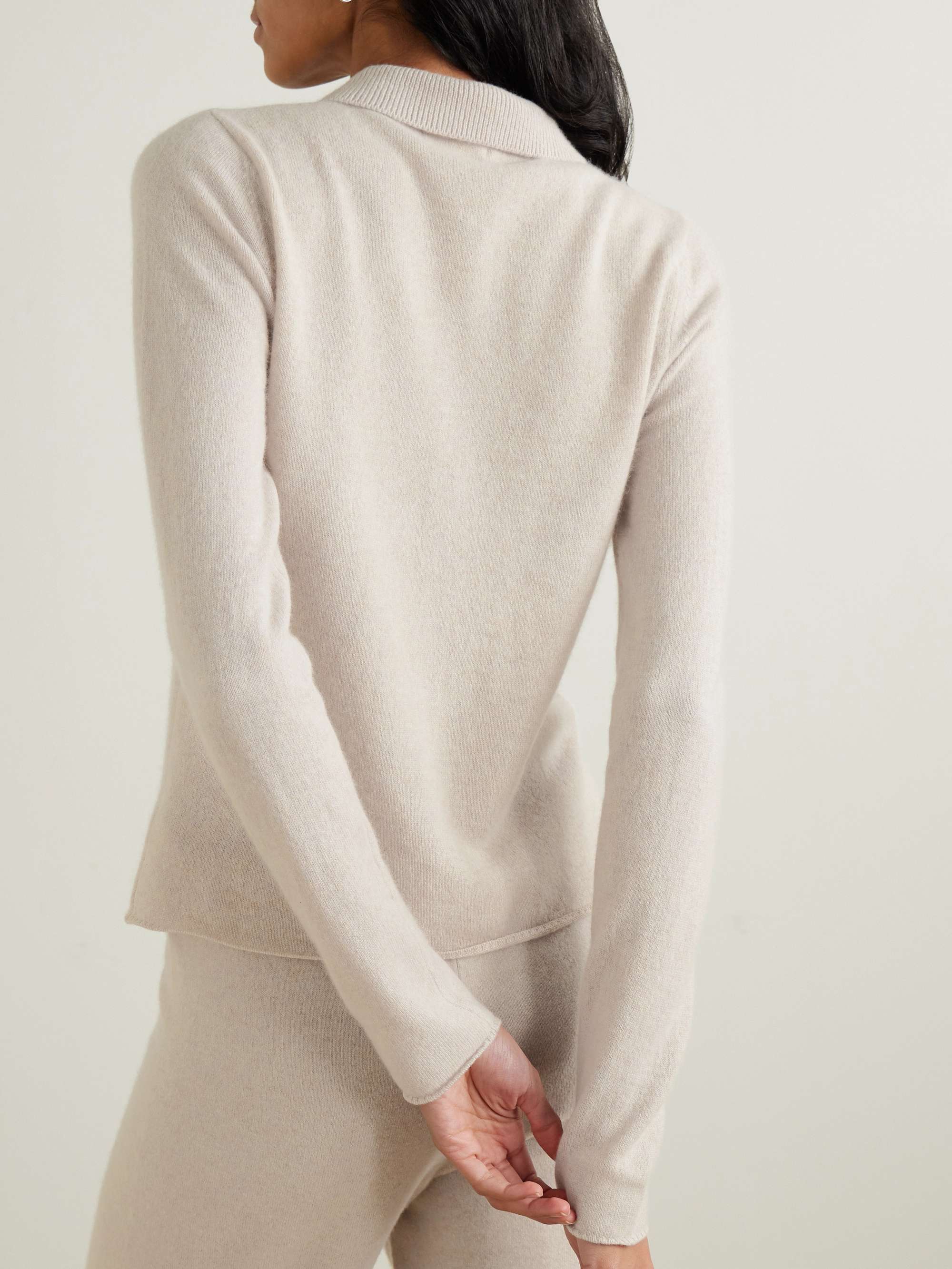 Penelope cashmere polo top view