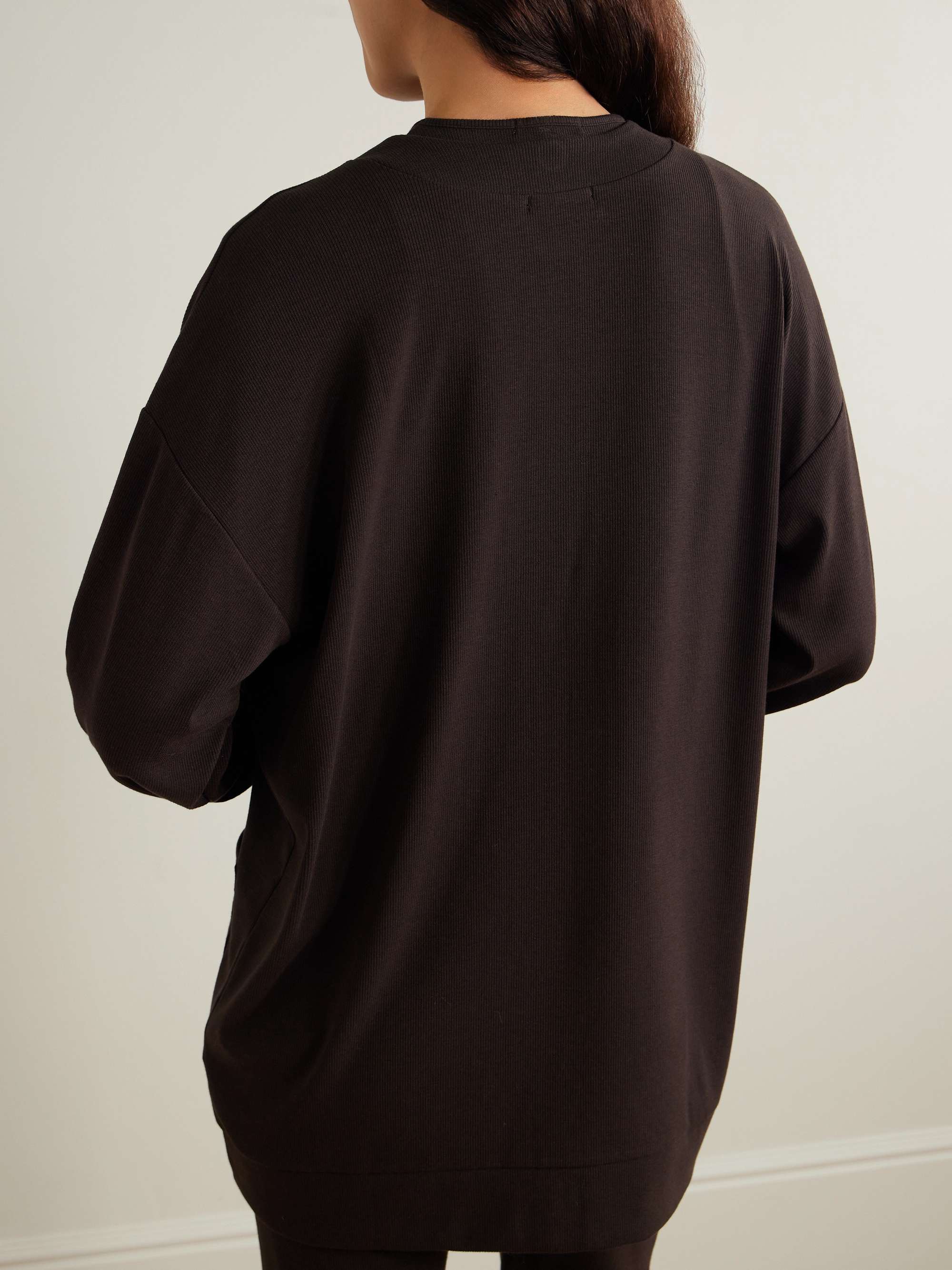 Nicolette ribbed stretch-Pima cotton and modal-blend cardigan view