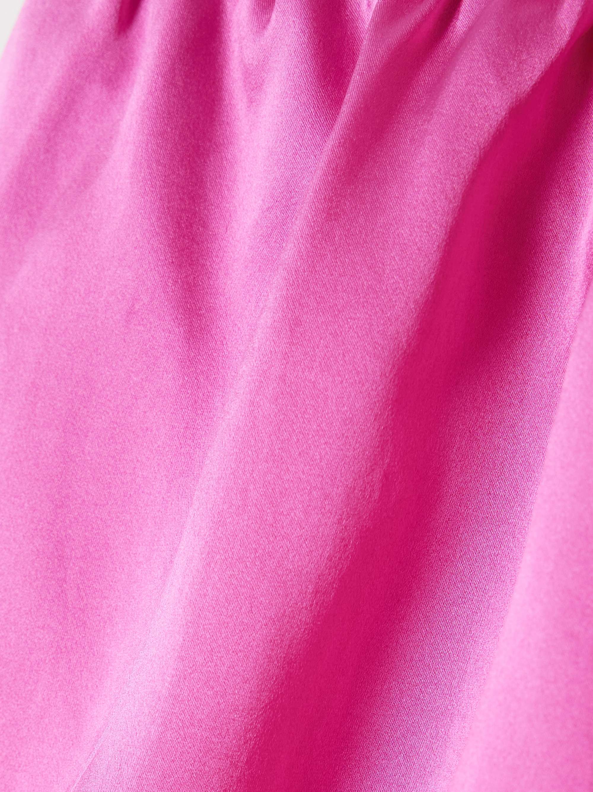 Festive silk-satin pajama shorts view