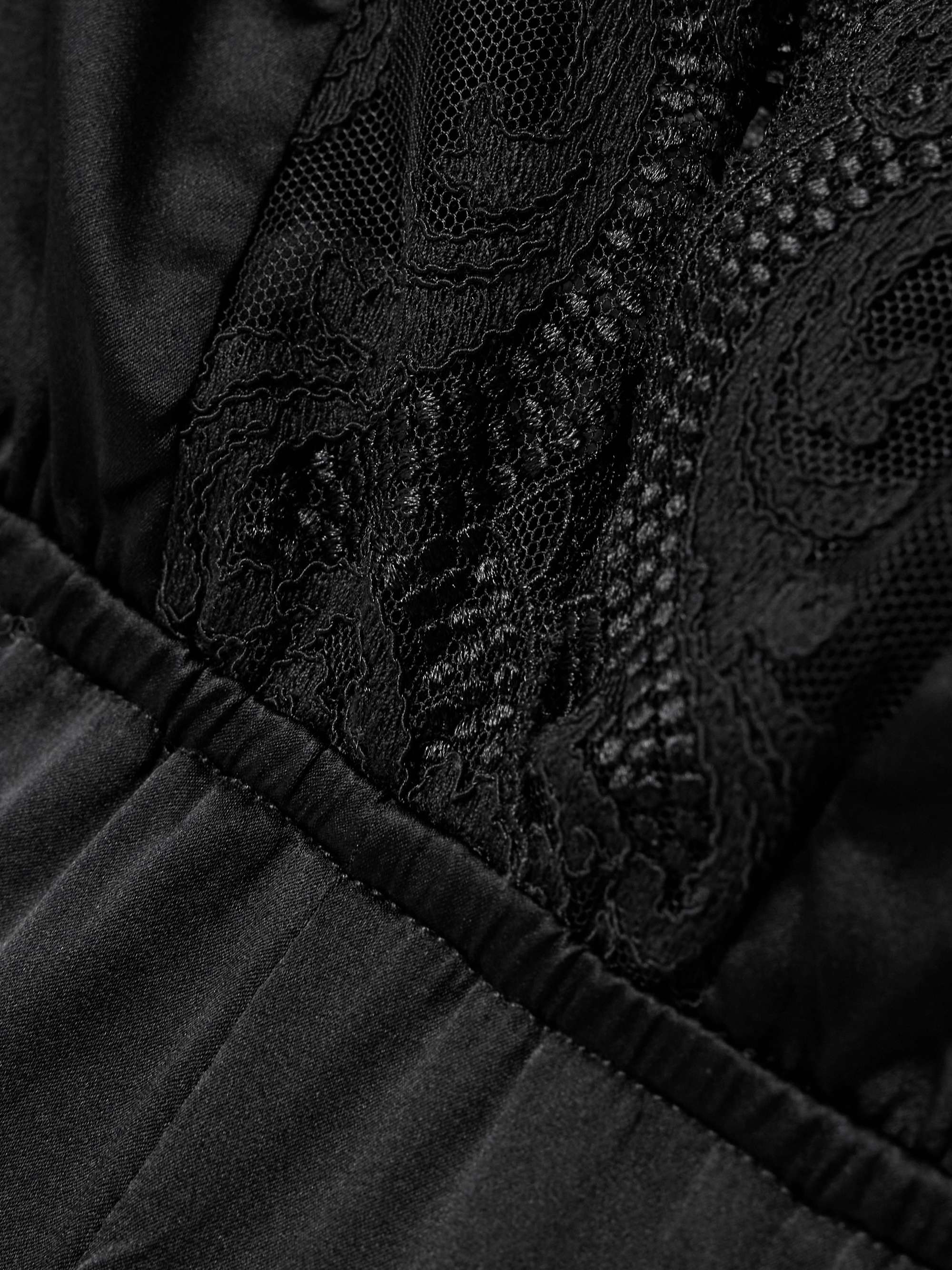 Voltaire scalloped lace-trimmed silk-blend satin playsuit view