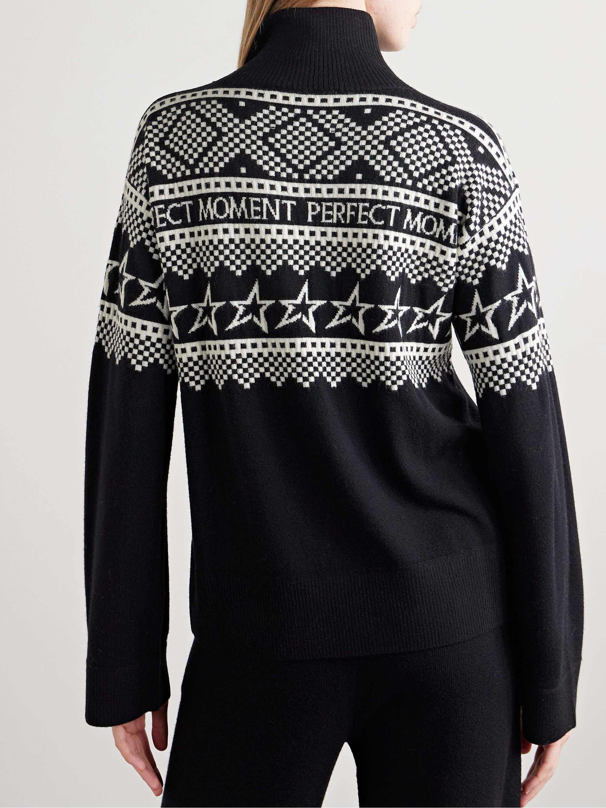 Jacquard-knit merino wool turtleneck sweater view