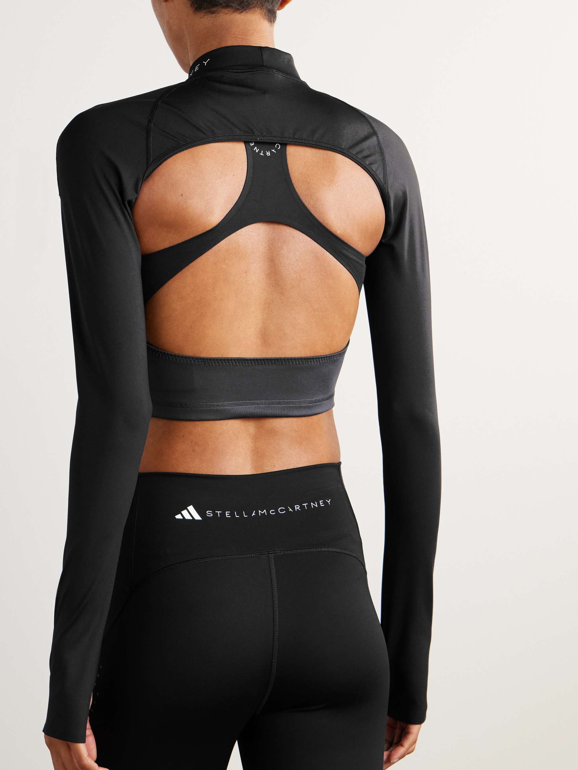 Cropped printed stretch top view