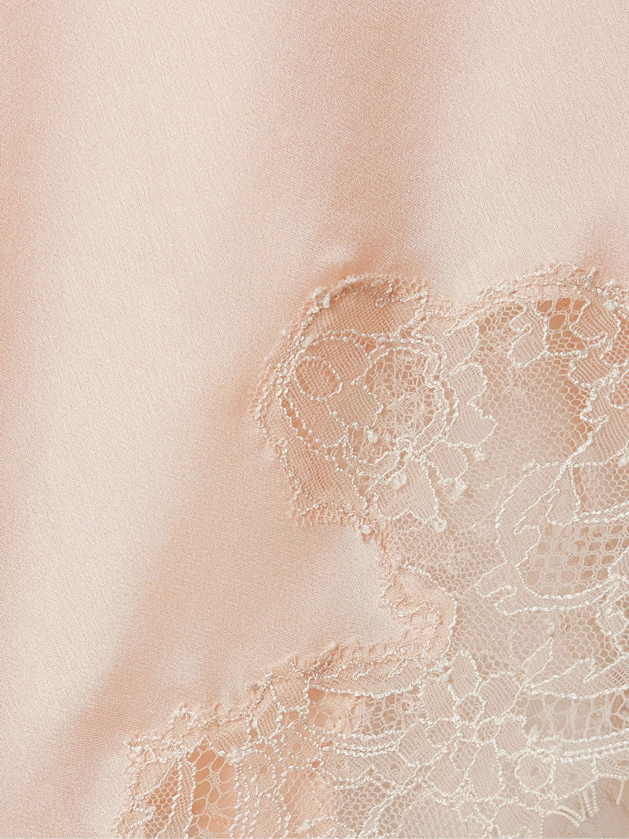Giselle lace-trimmed silk-satin robe view