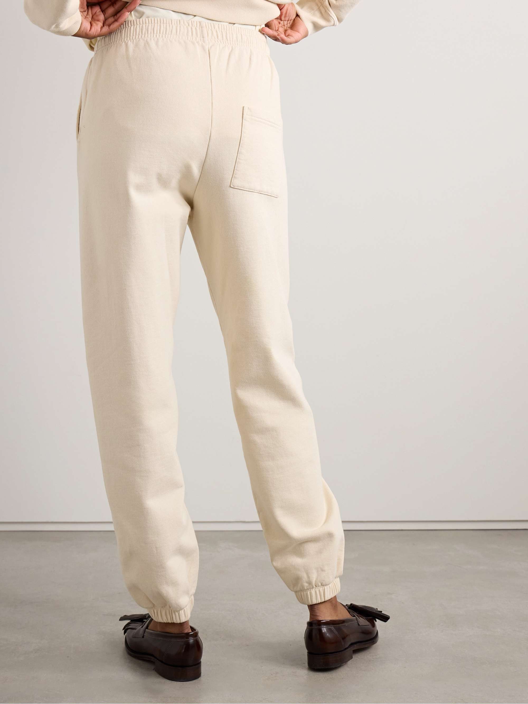 Printed cotton-jersey track pants view