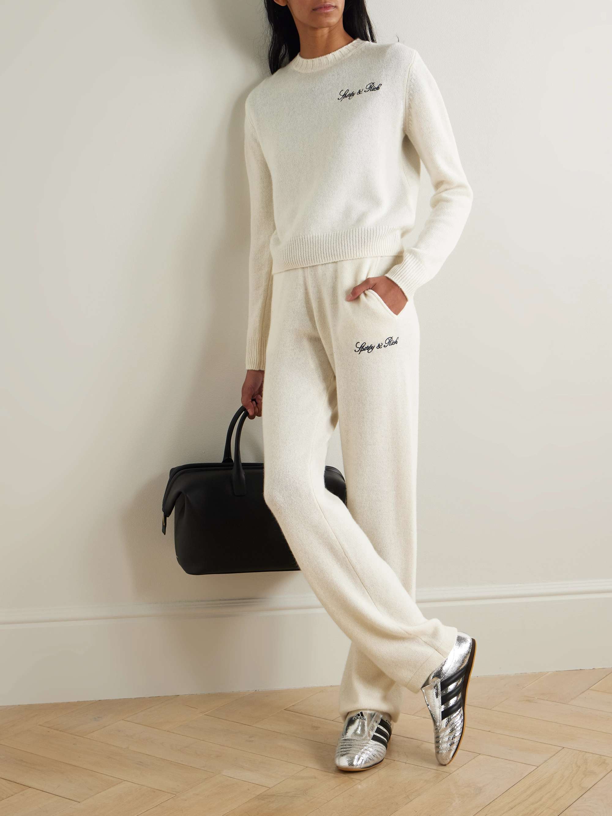 Vendome cashmere and wool-blend track pants view