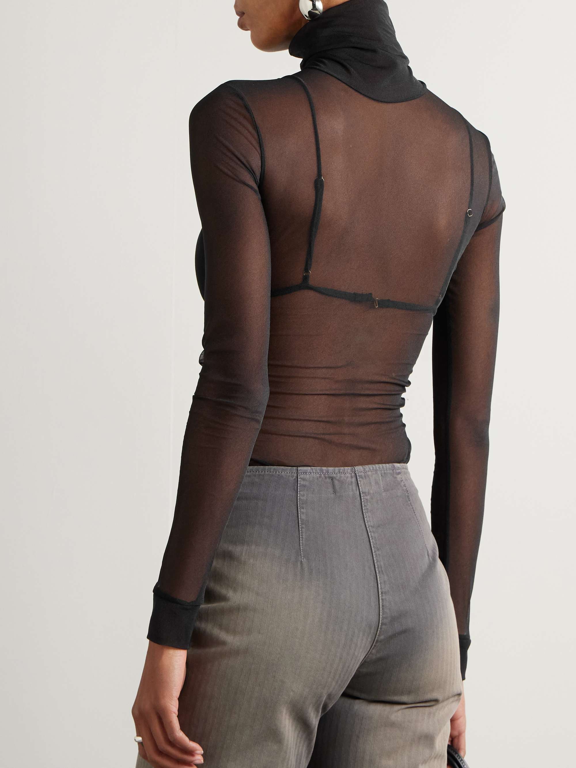 Chiffon turtleneck bodysuit view