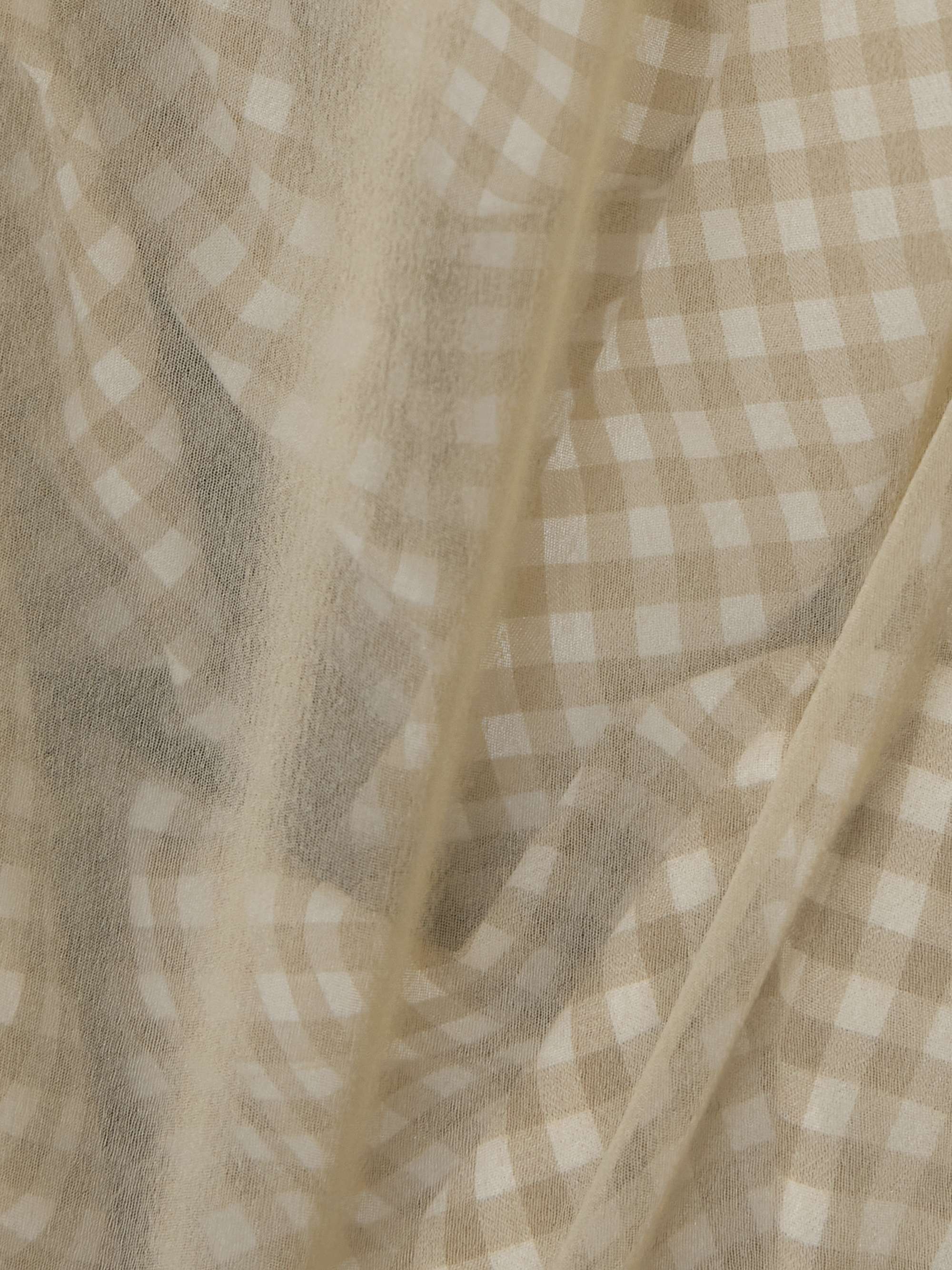 Layered checked cotton-poplin and organza shirt view