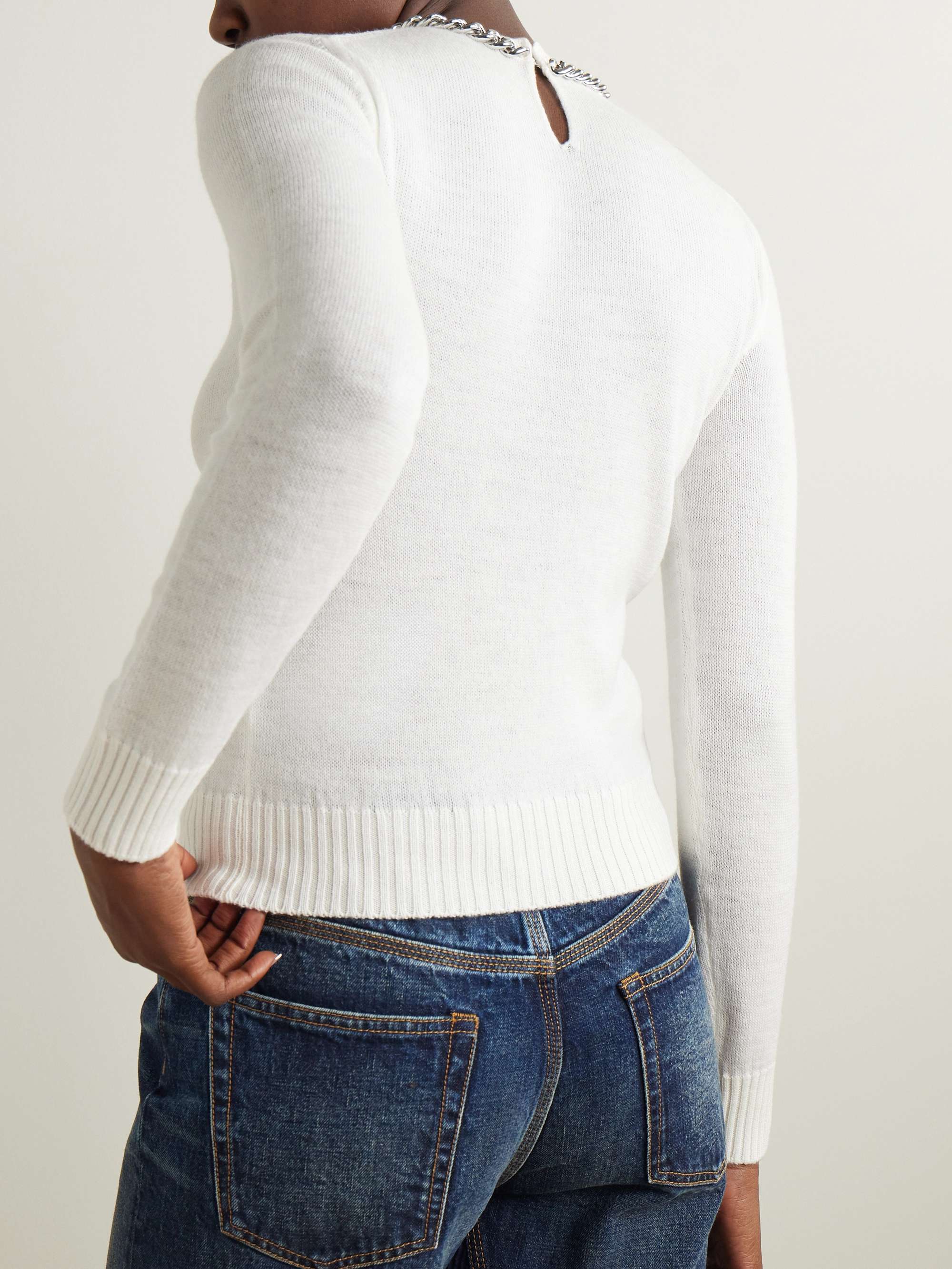 Falabella chain-embellished wool sweater view