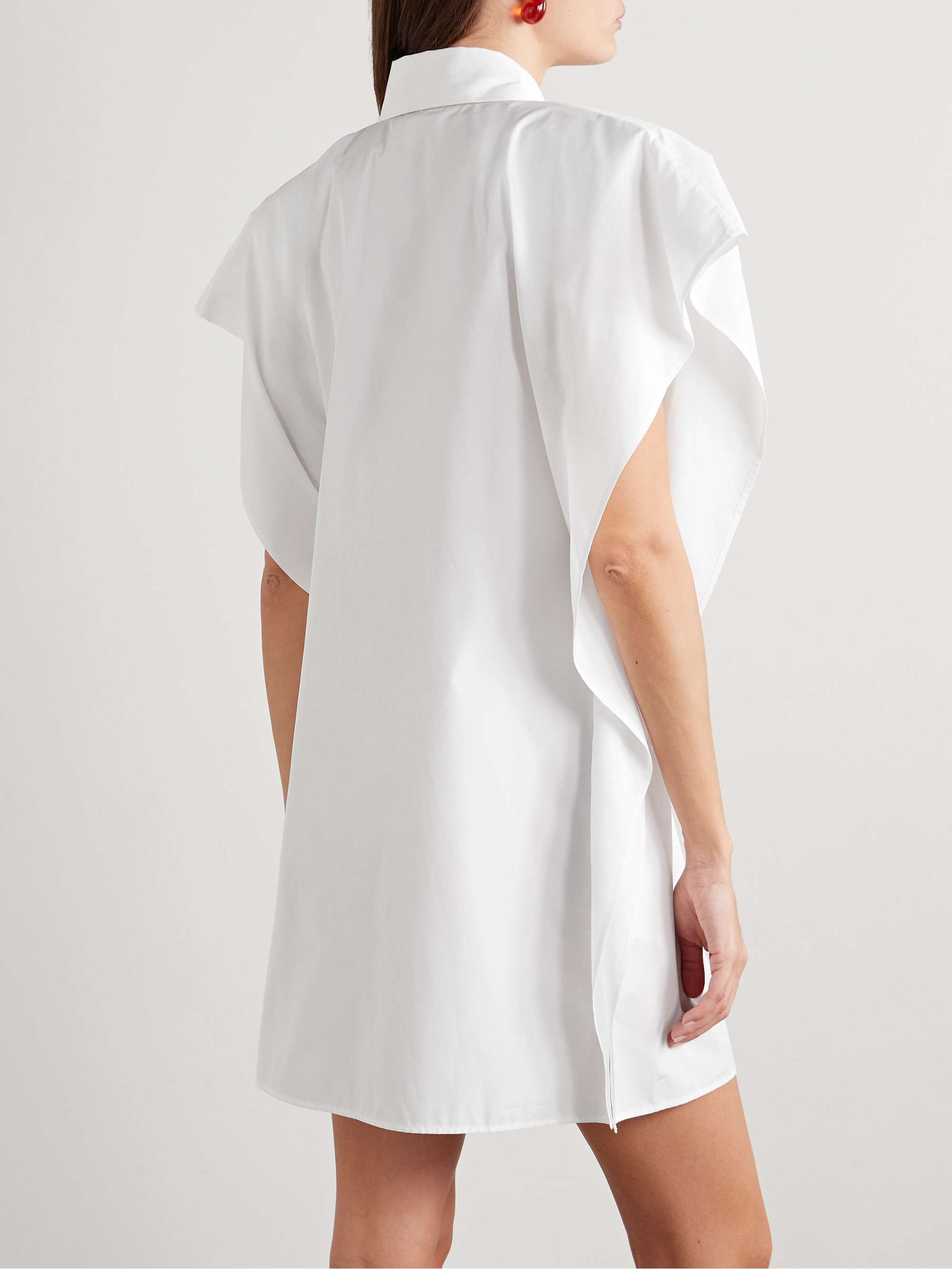 Oversized organic cotton-poplin mini shirt dress view