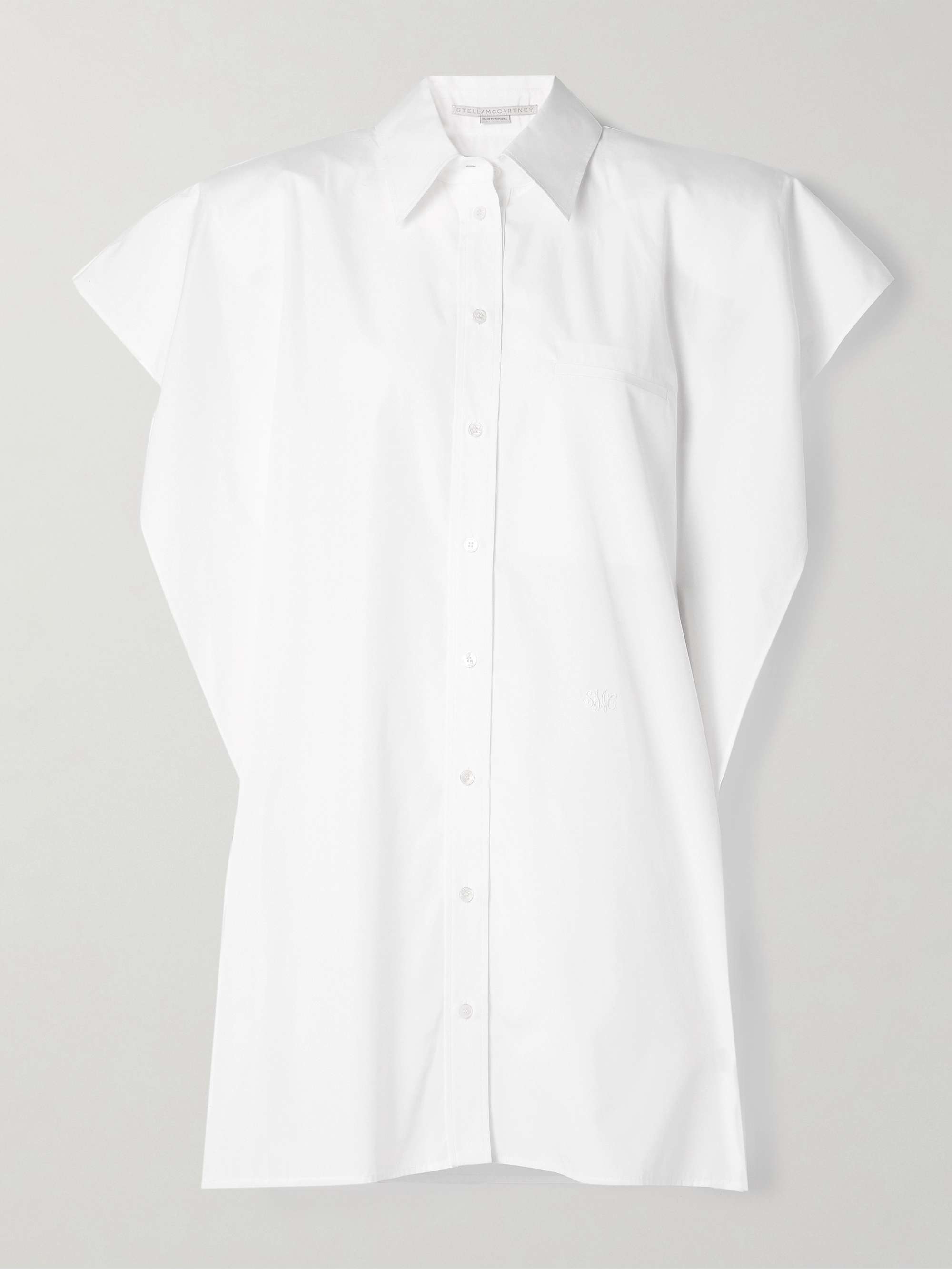 Oversized organic cotton-poplin mini shirt dress view