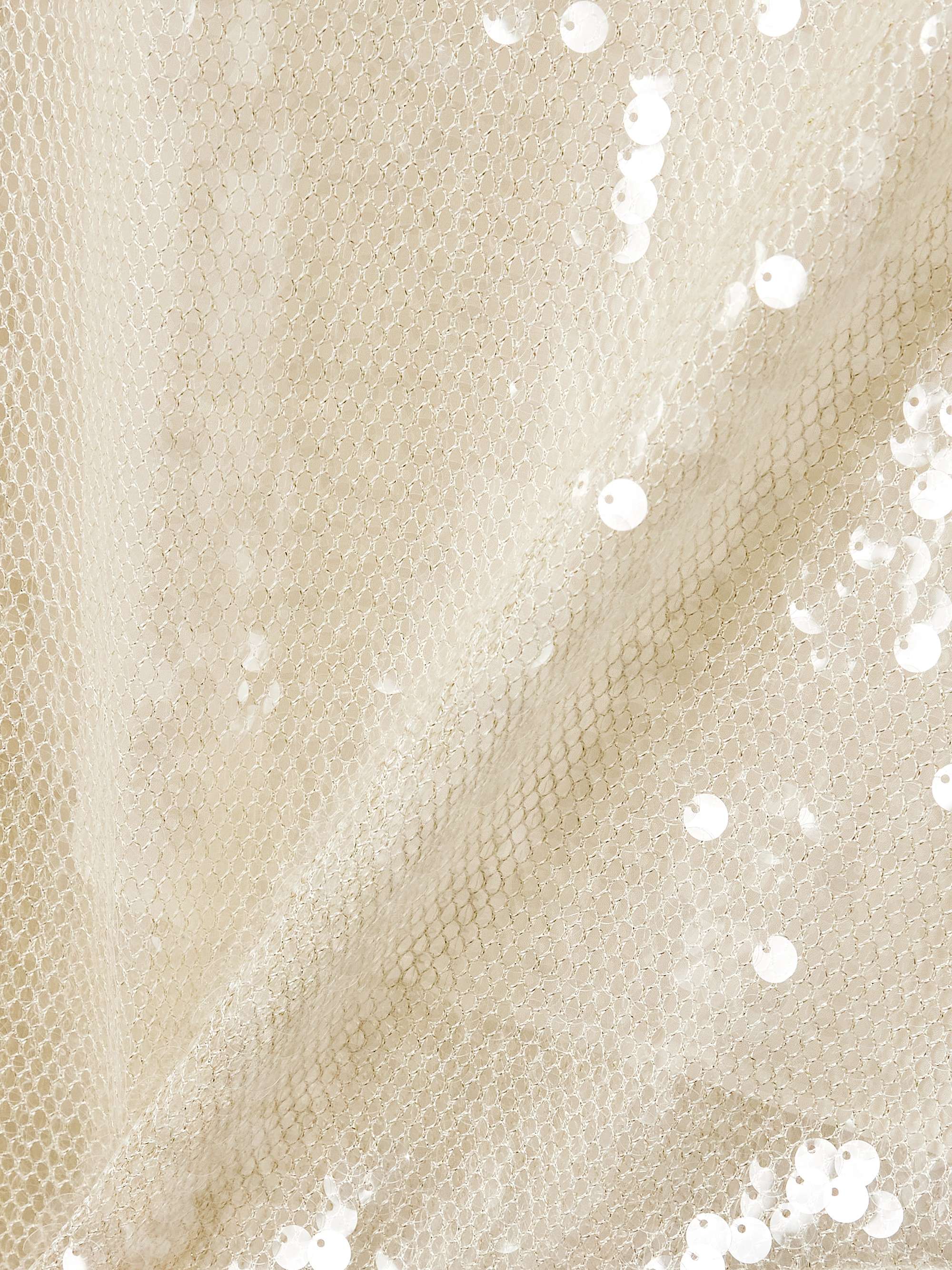 One-shoulder asymmetric sequined mesh dress view