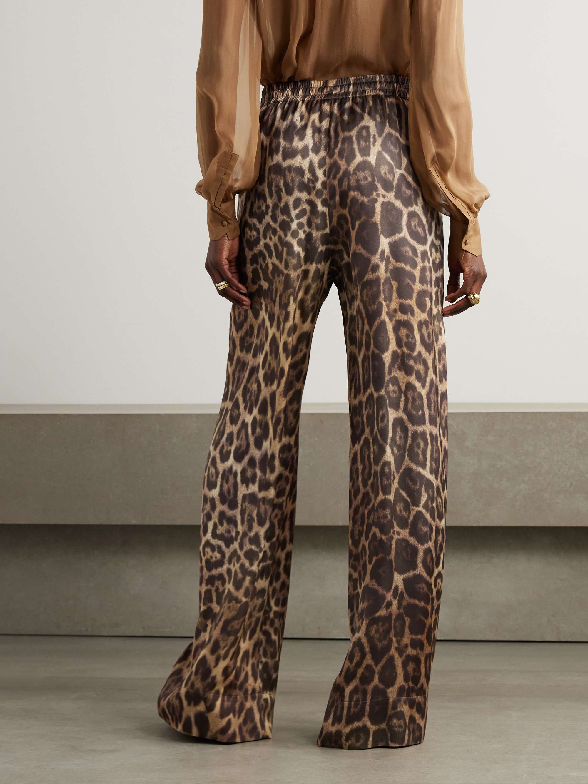 Leopard-print LENZING™ ECOVERO™ wide-leg pants view