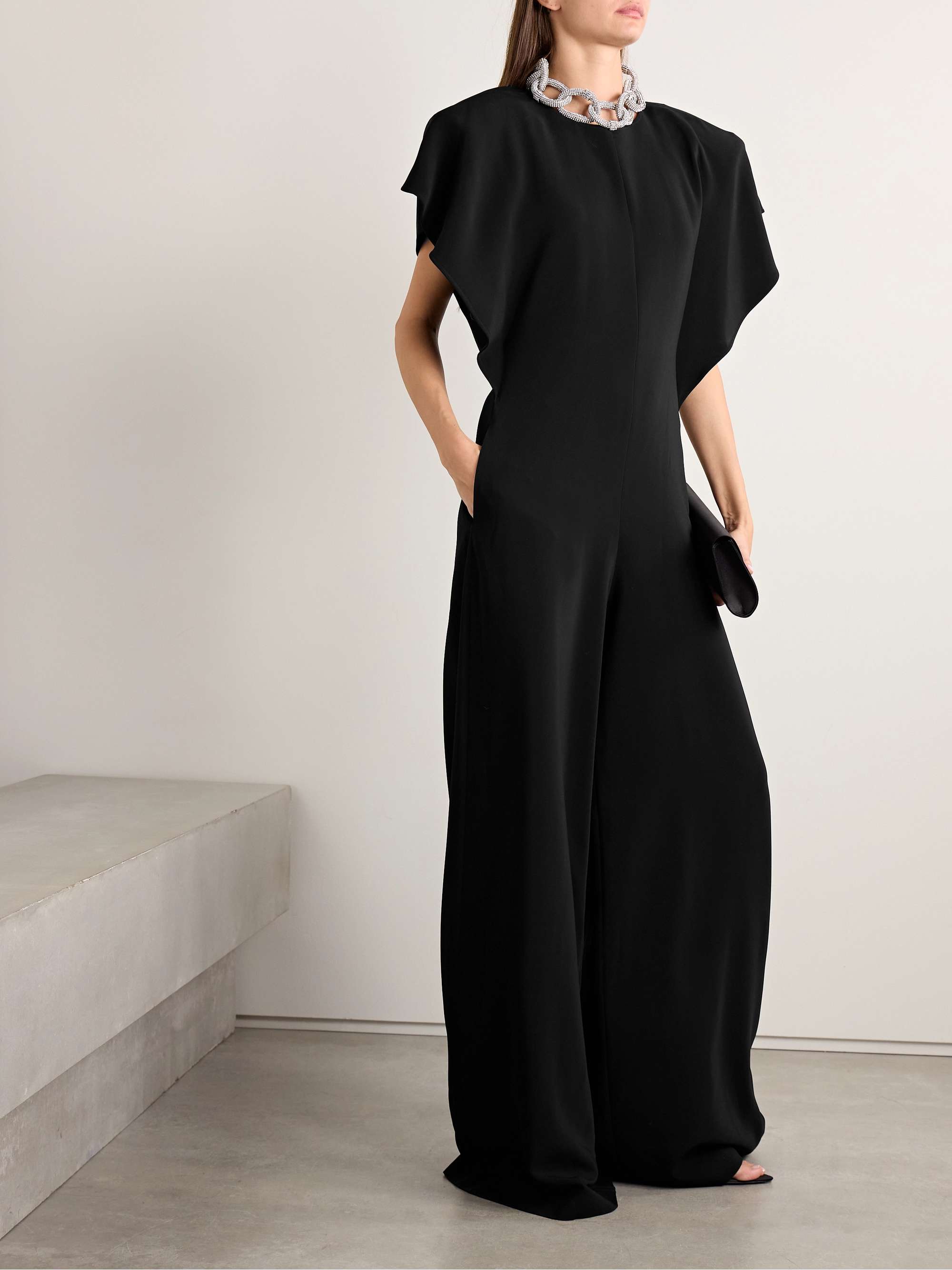Crystal-embellished crepe jumpsuit view