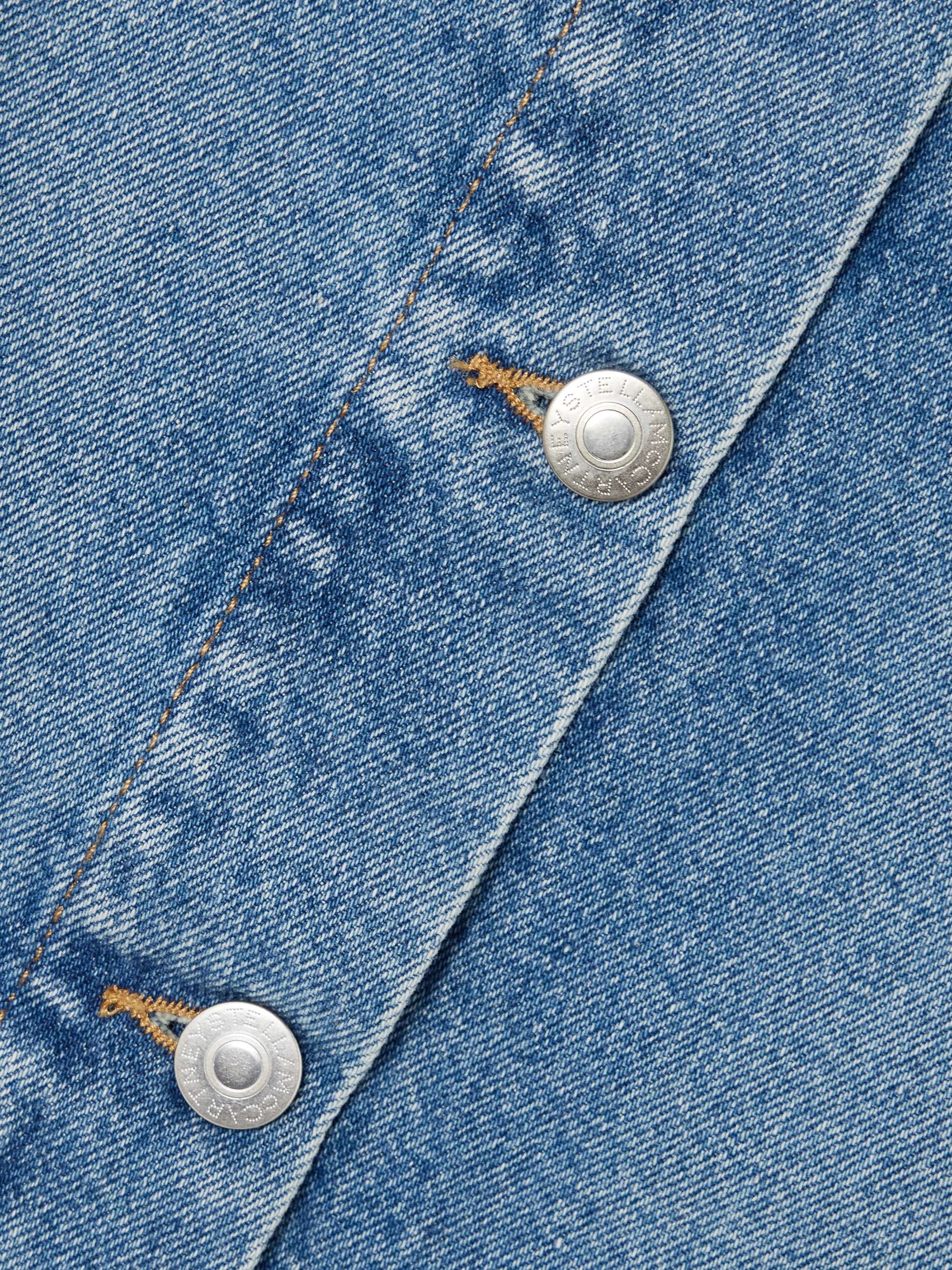 Embellished organic denim midi skirt view