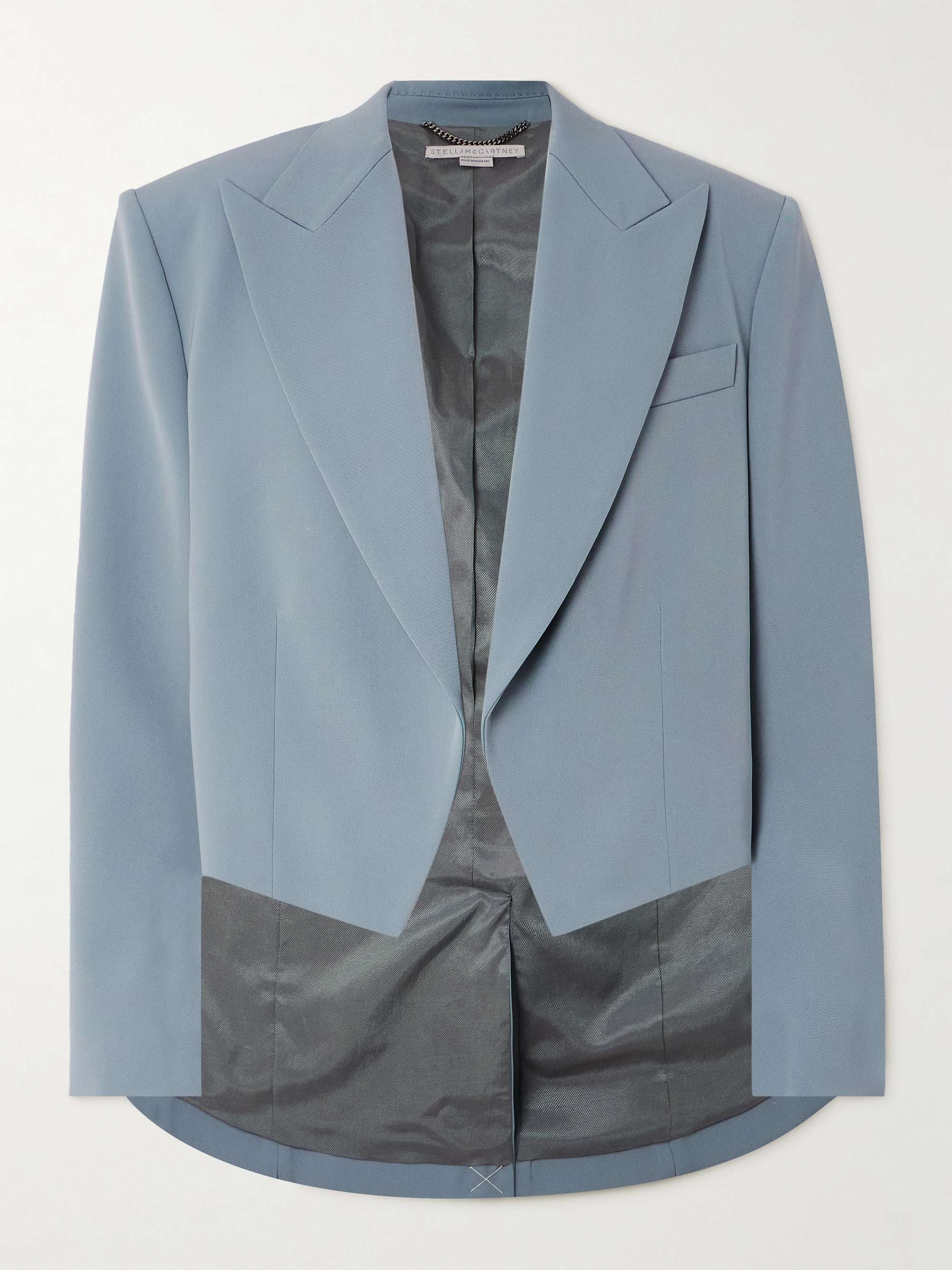 Cropped grain de poudre wool-blend blazer view