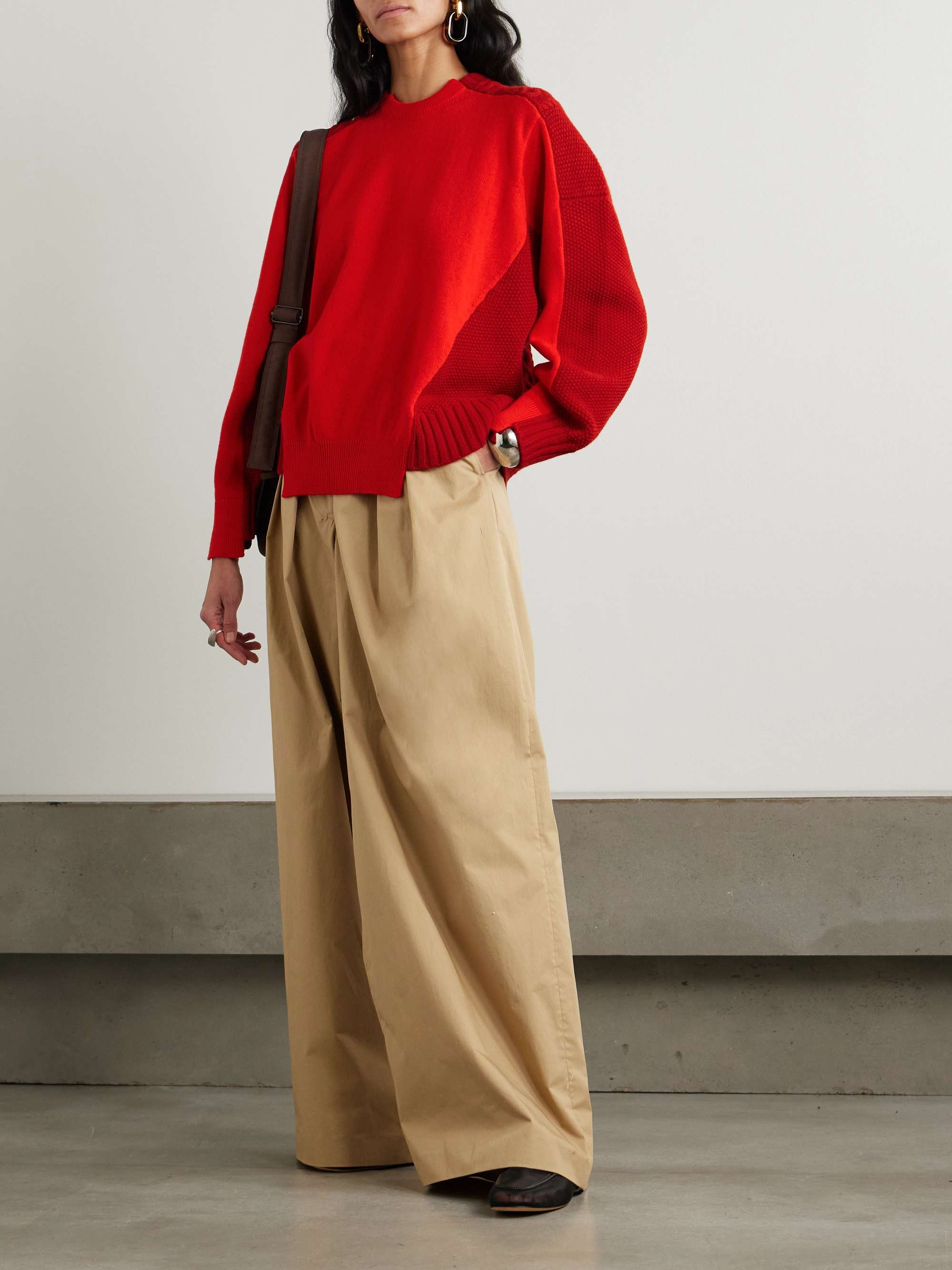 Oversized two-tone panelled wool sweater view