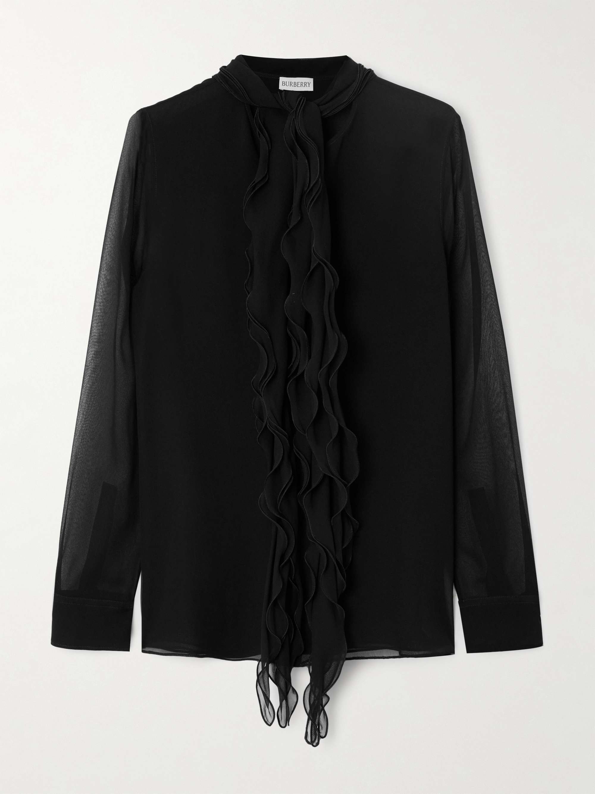Ruffled silk-chiffon blouse view