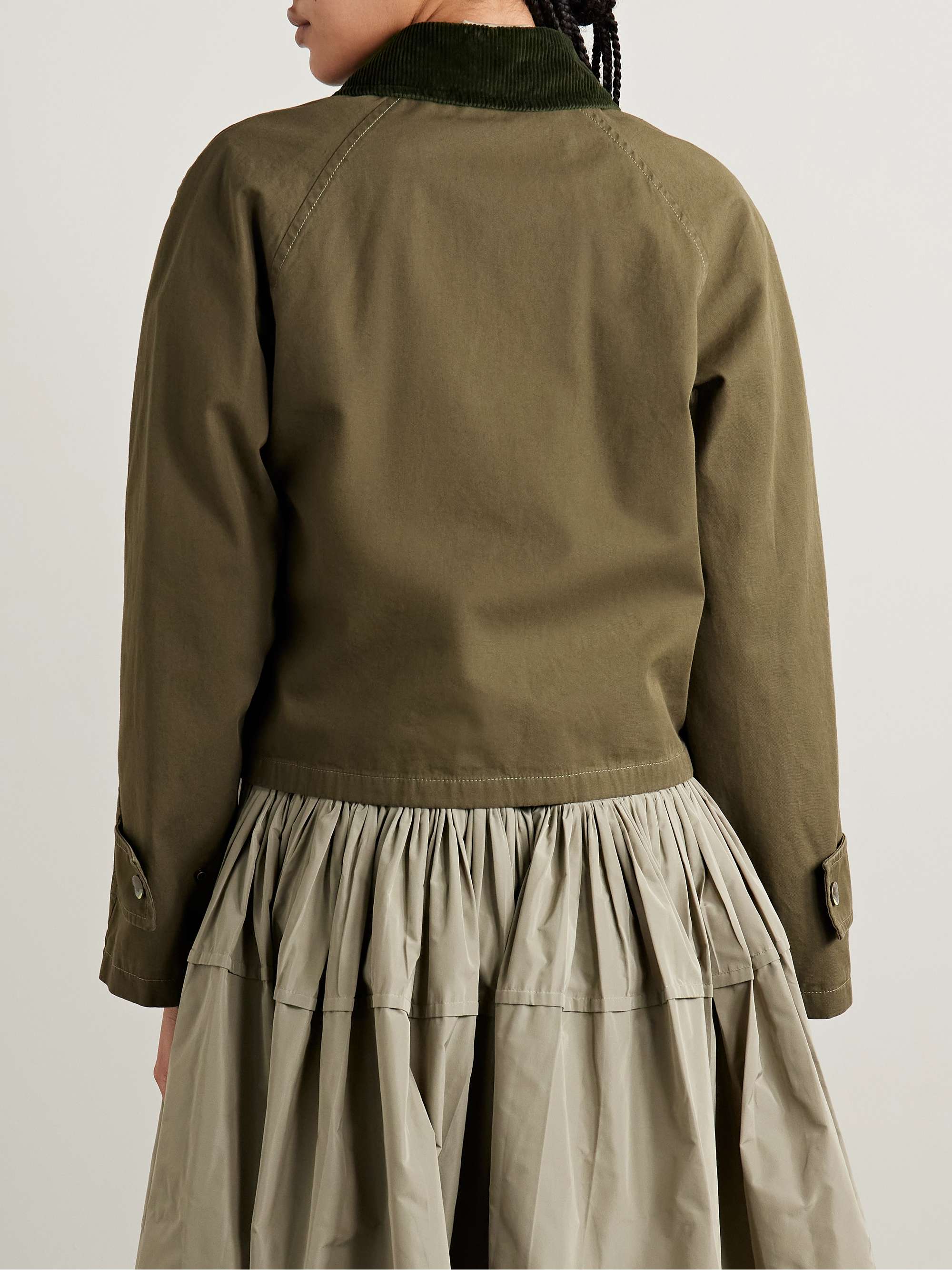 Corduroy-trimmed cotton-twill jacket view