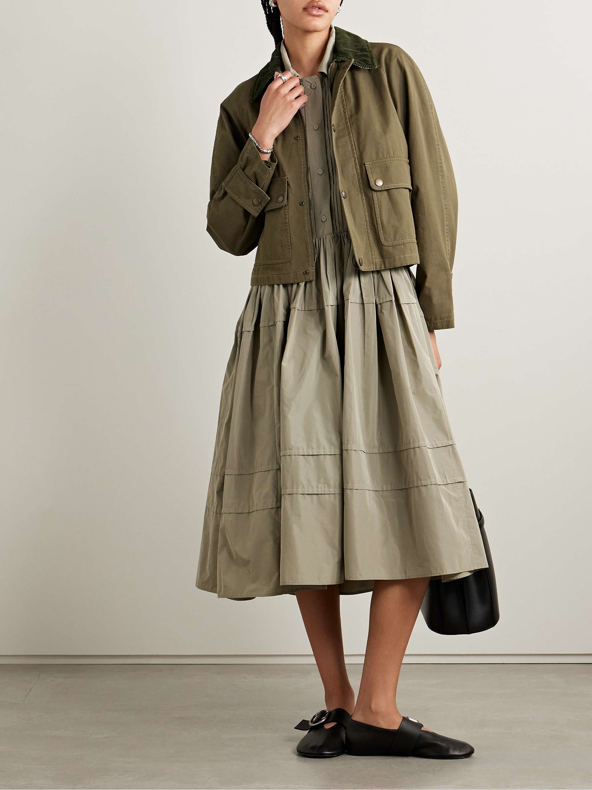 Corduroy-trimmed cotton-twill jacket view