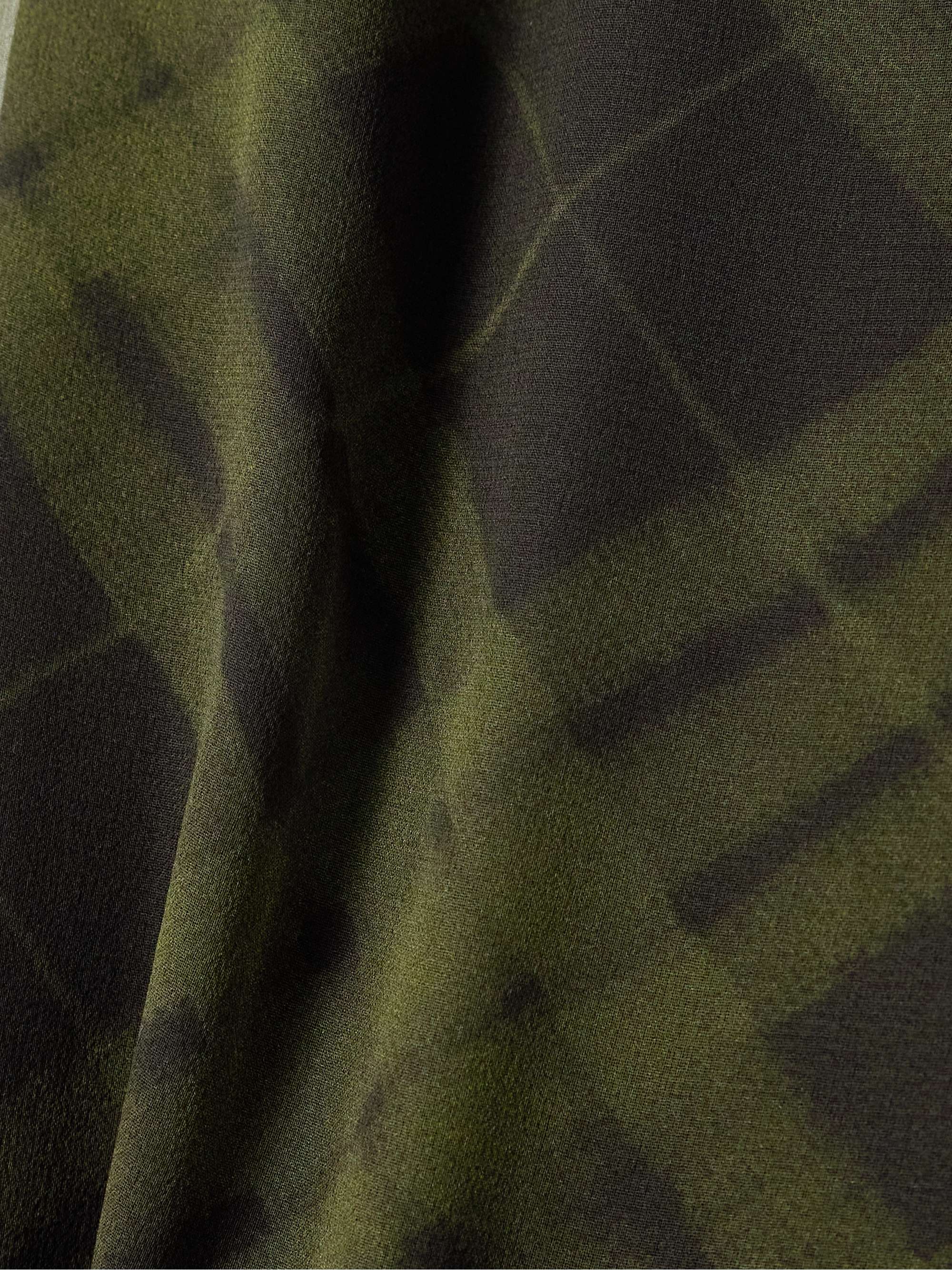 Asymmetric ruffled checked silk-crepe dress view