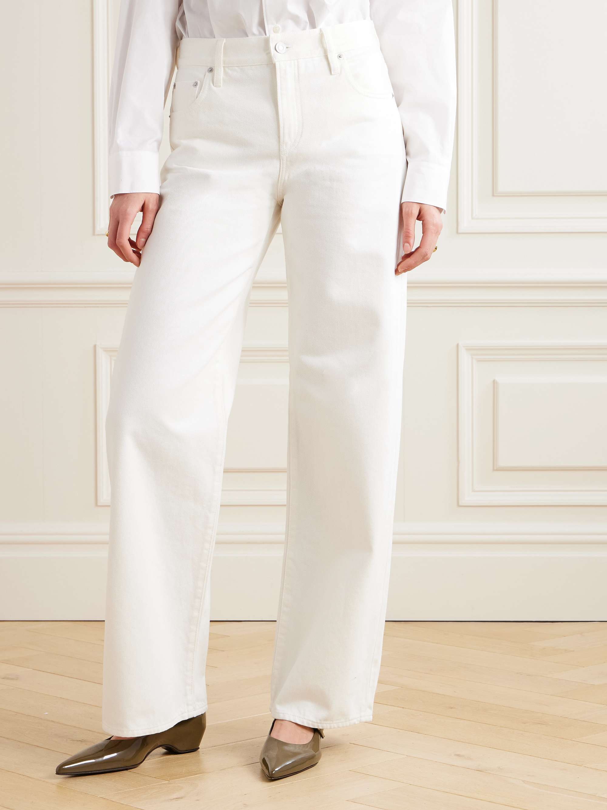 Mid-rise wide-leg jeans view