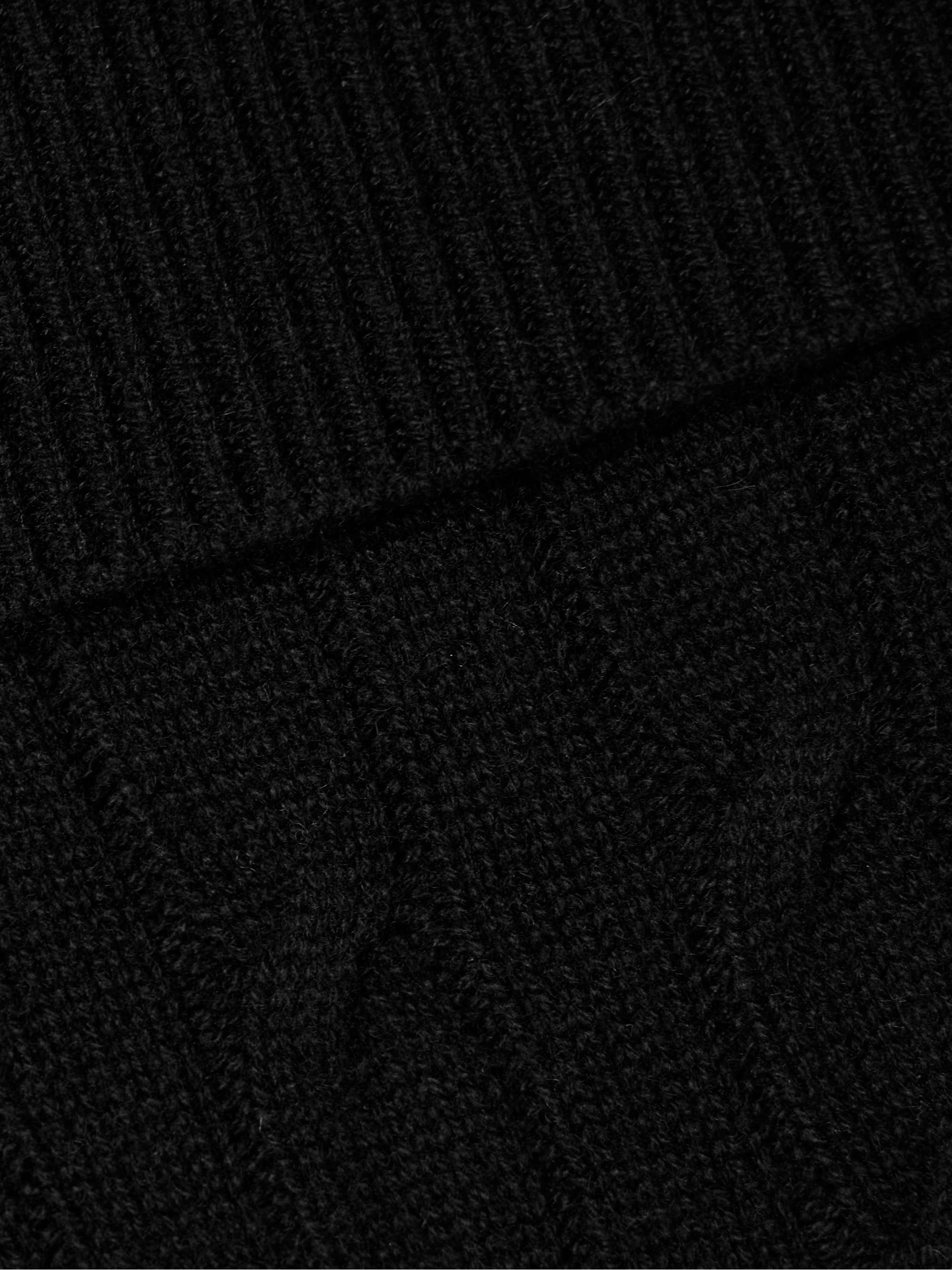 Off-the-shoulder cable-knit cashmere-blend sweater view