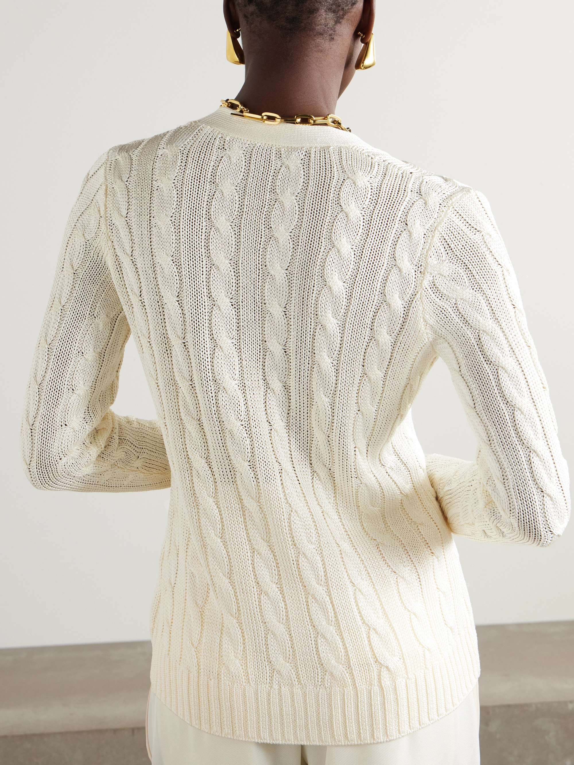 Cable-knit silk cardigan view